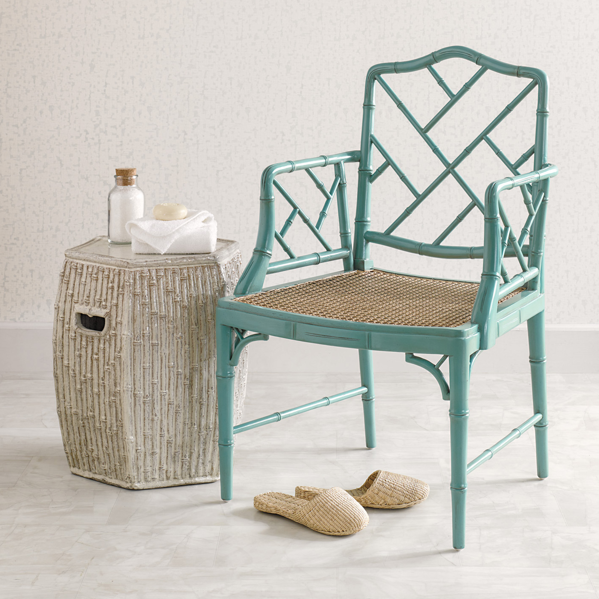 Turquoise Grayson Armchair & Cushion Gump's