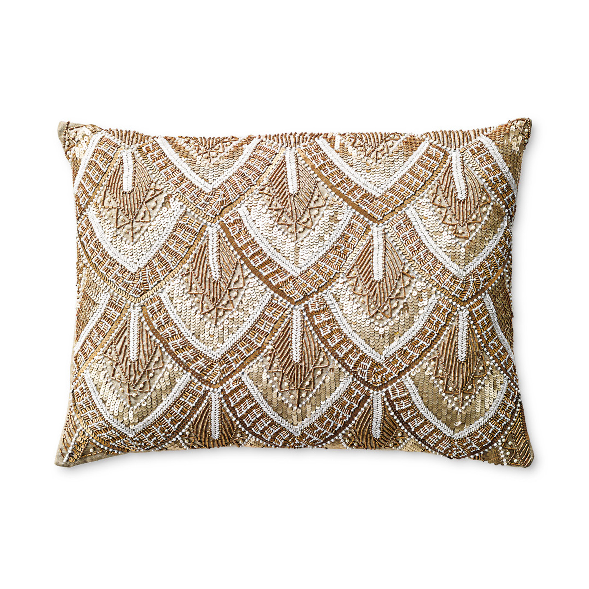 Avalon Gold Beaded Pillow Gump's