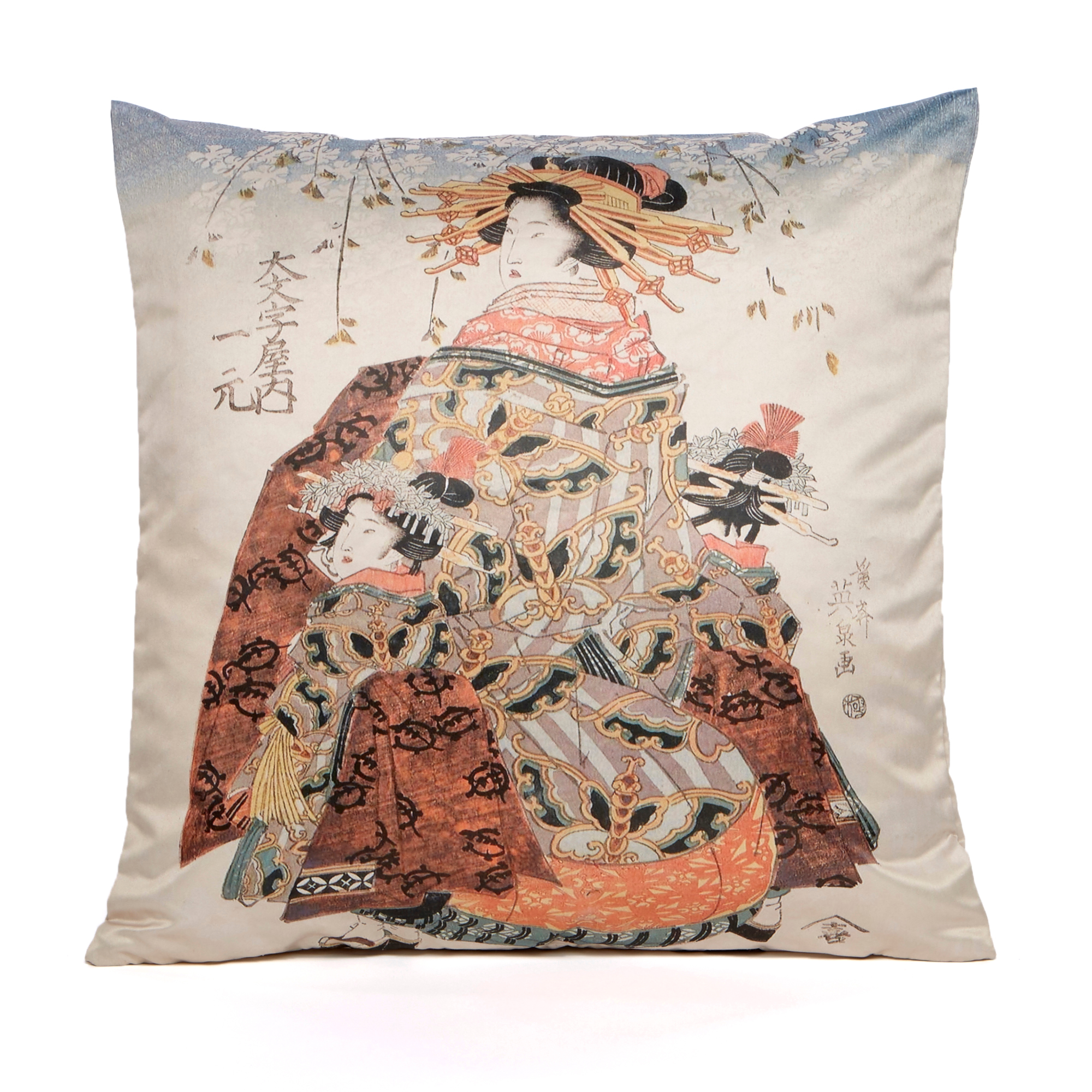 Geisha With Brown Kimono Pillow Gump's