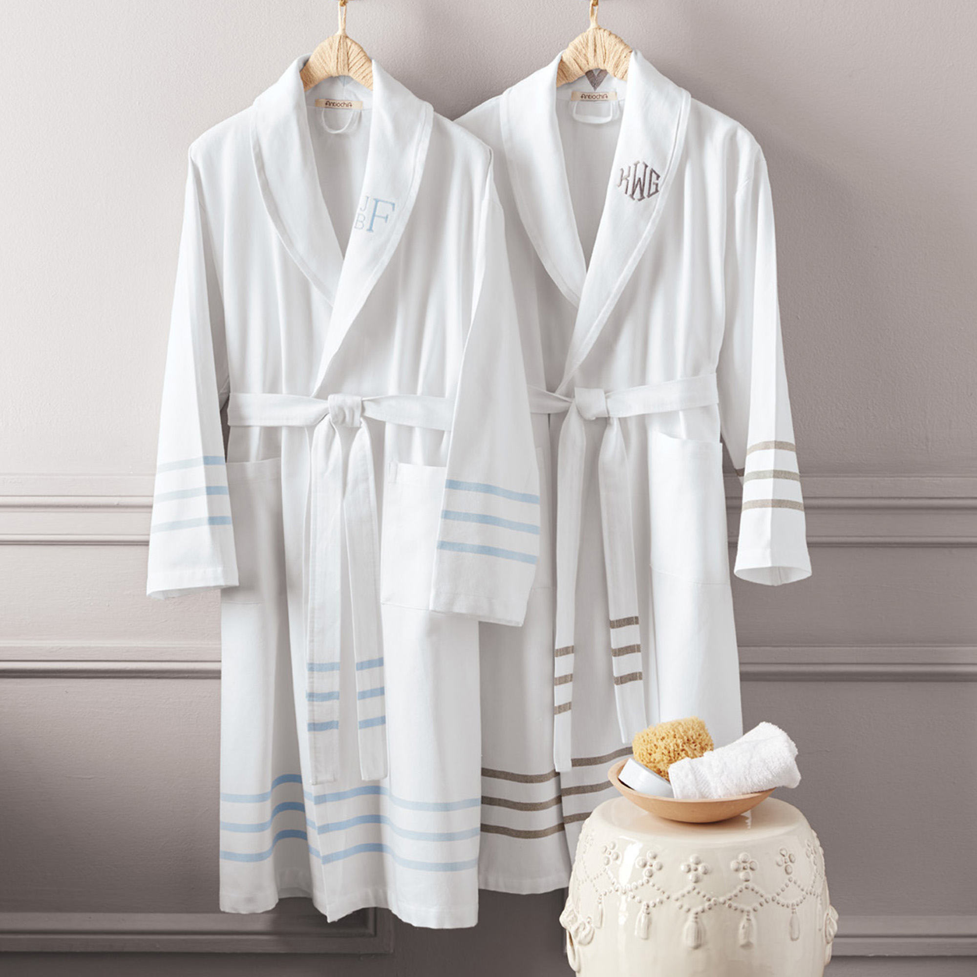 Turkish Cotton Striped Robe Gump's