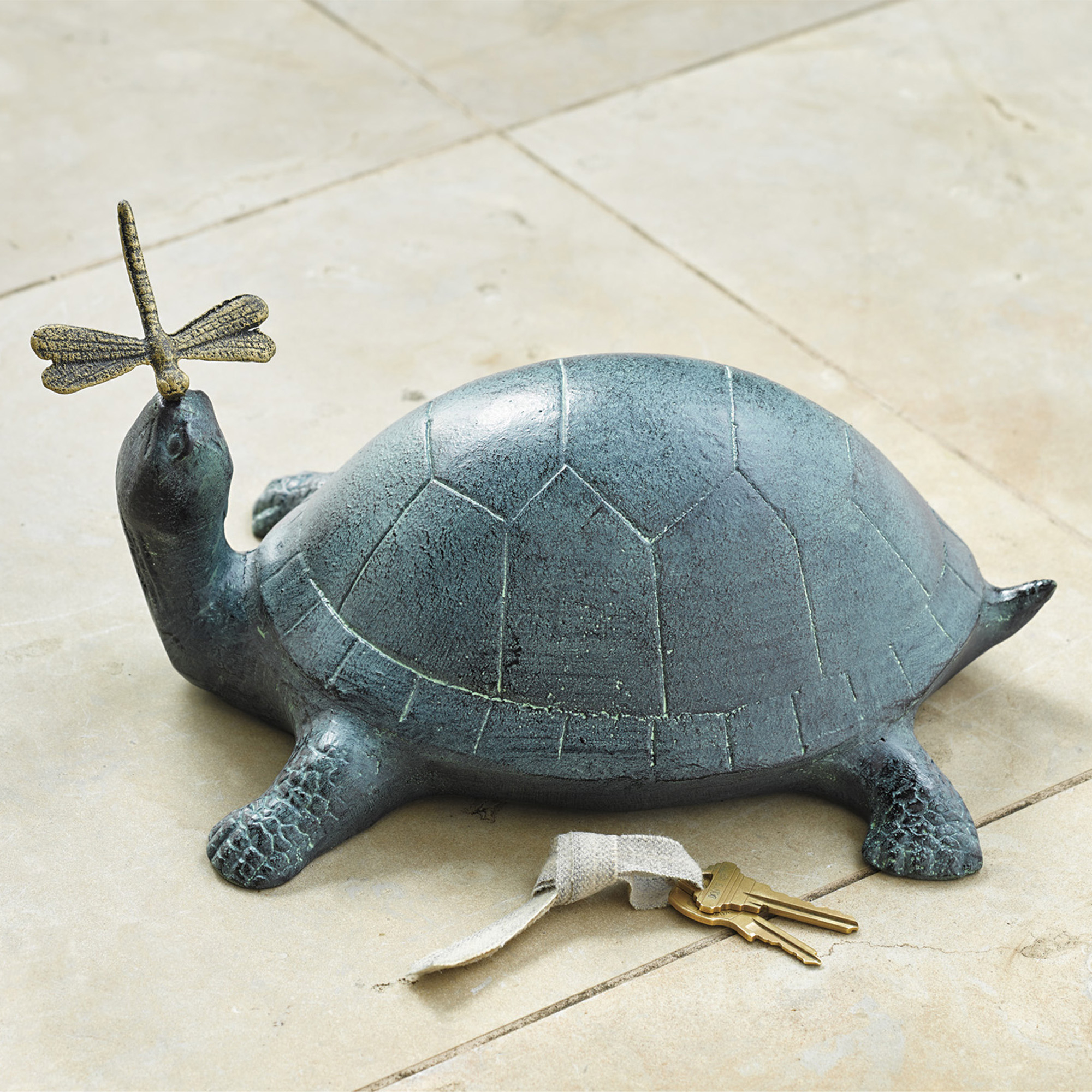 Turtle & Dragonfly HideAKey Sculpture Gump's
