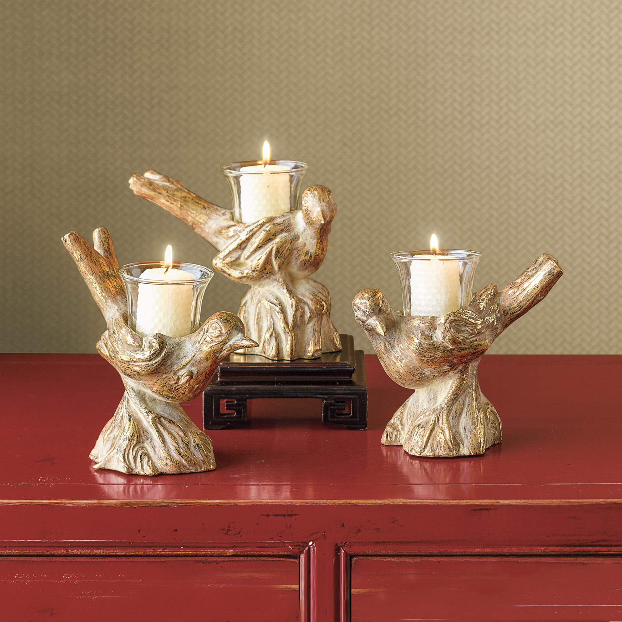 Gold Bird Candleholders, Set Of 3 Gump's