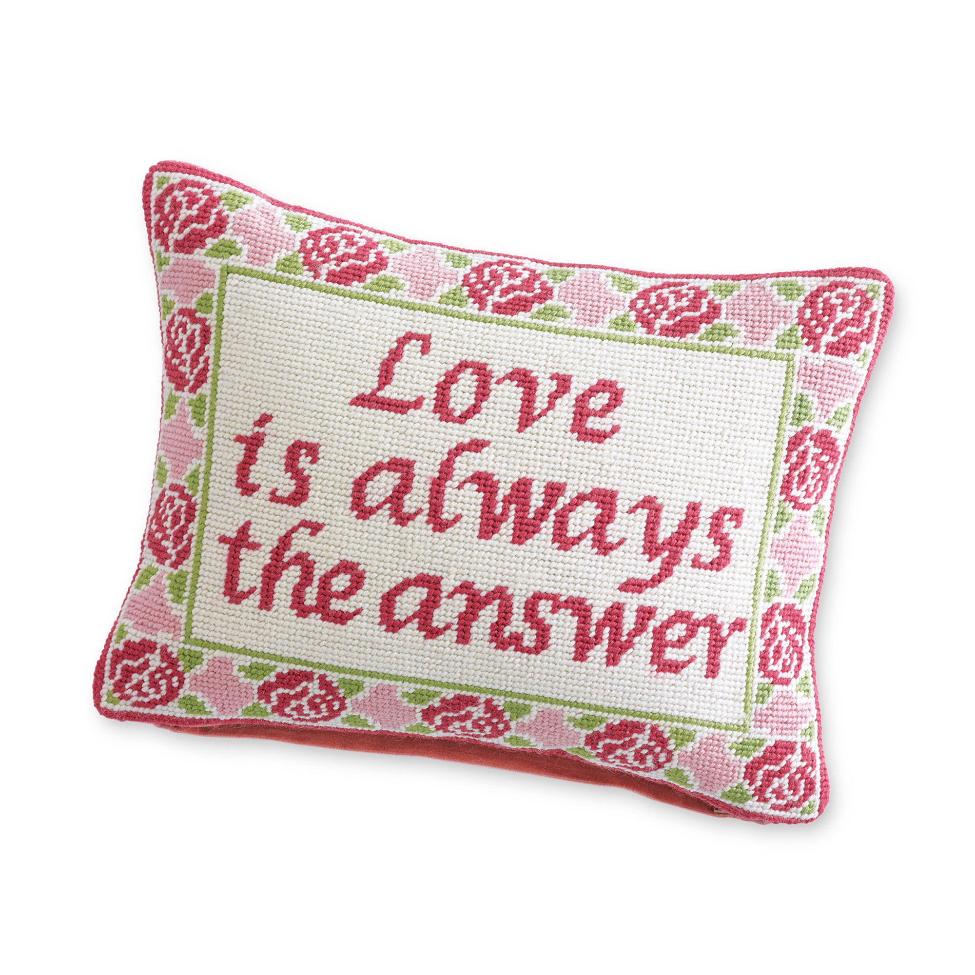 Love Is Always The Answer Needlepoint Pillow Gump's