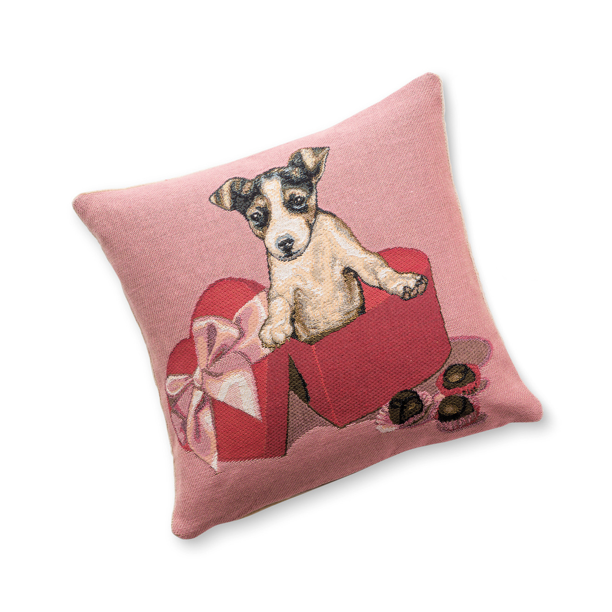 jack russell christmas pillow