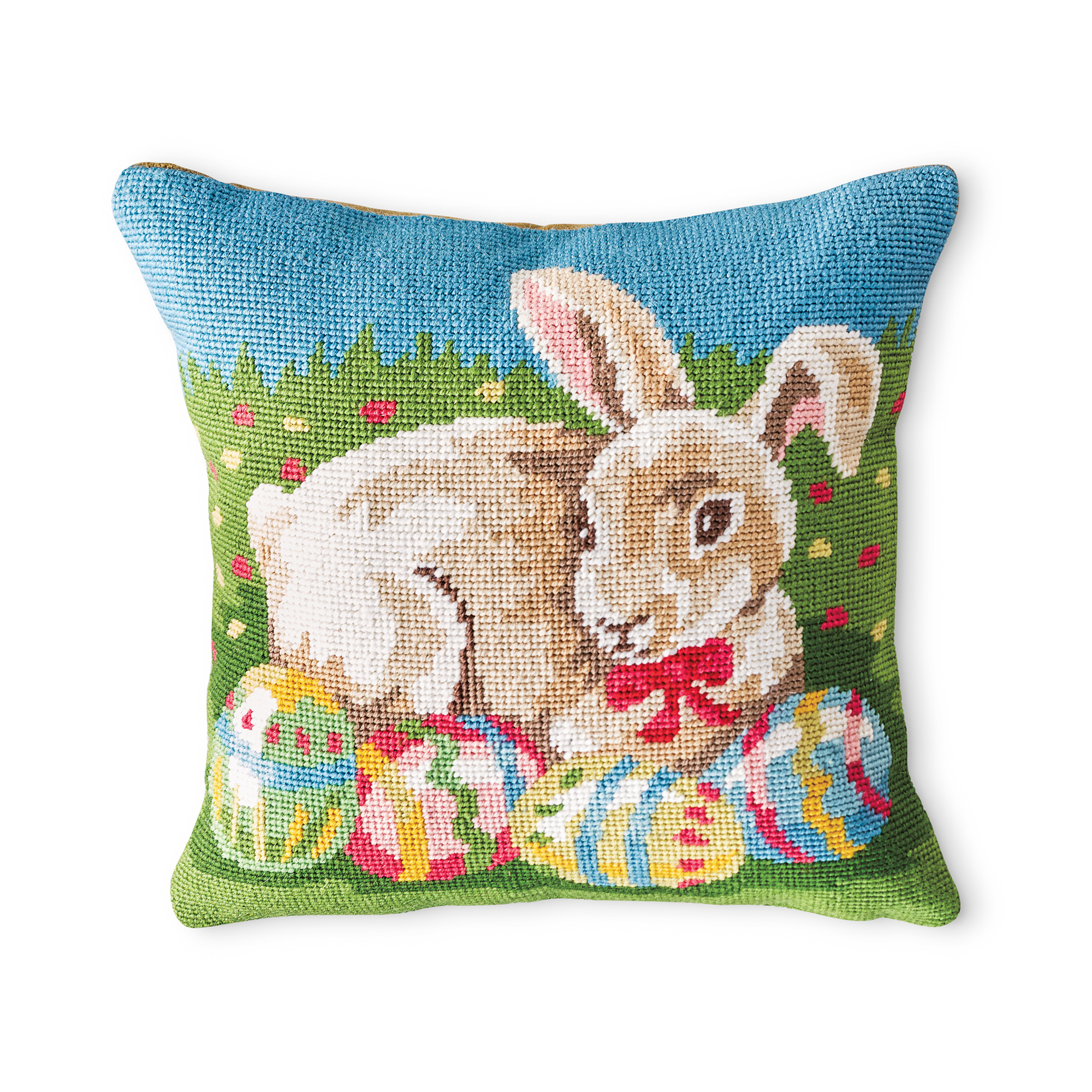 crochet easter pillow