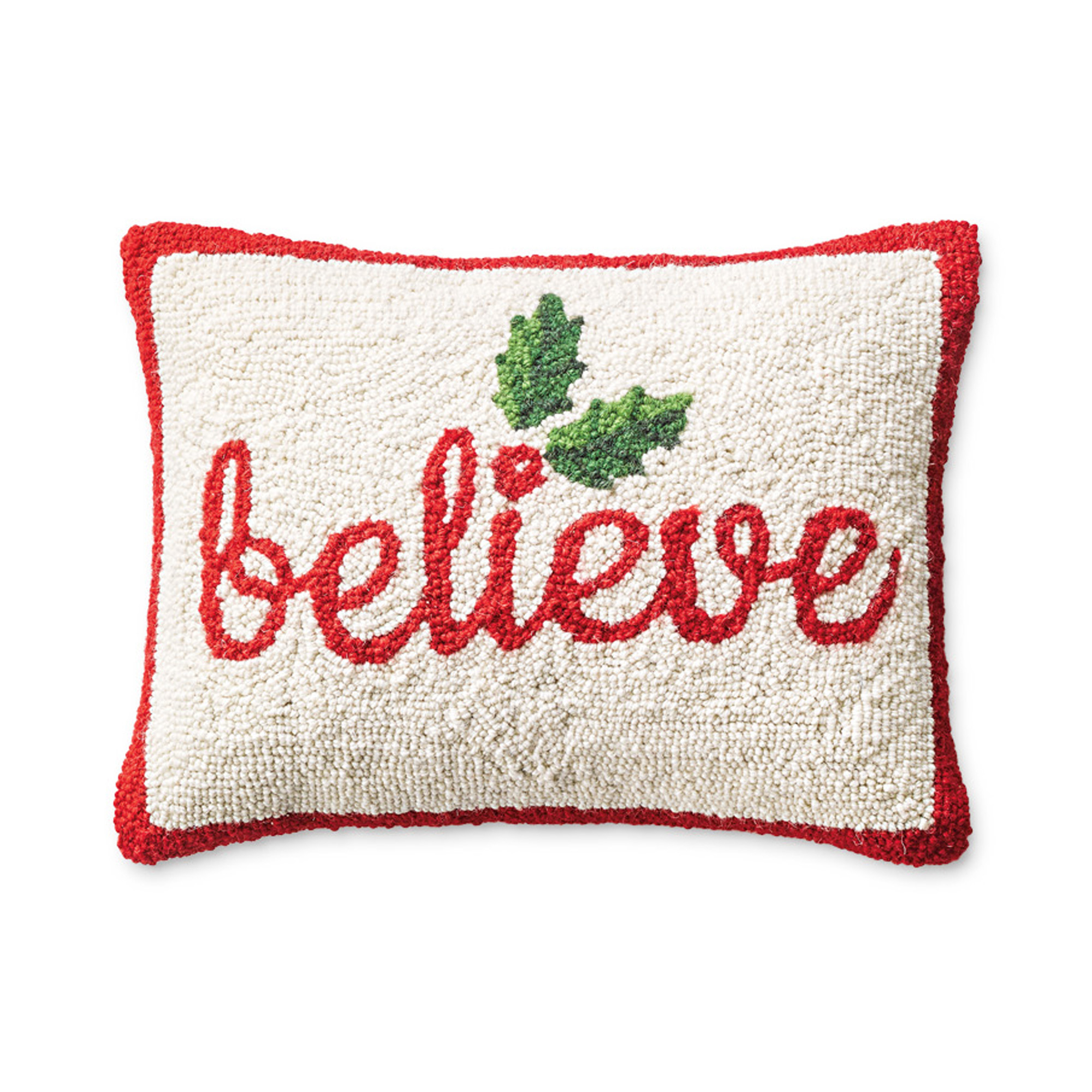 'Believe' Hooked Pillow Gump's