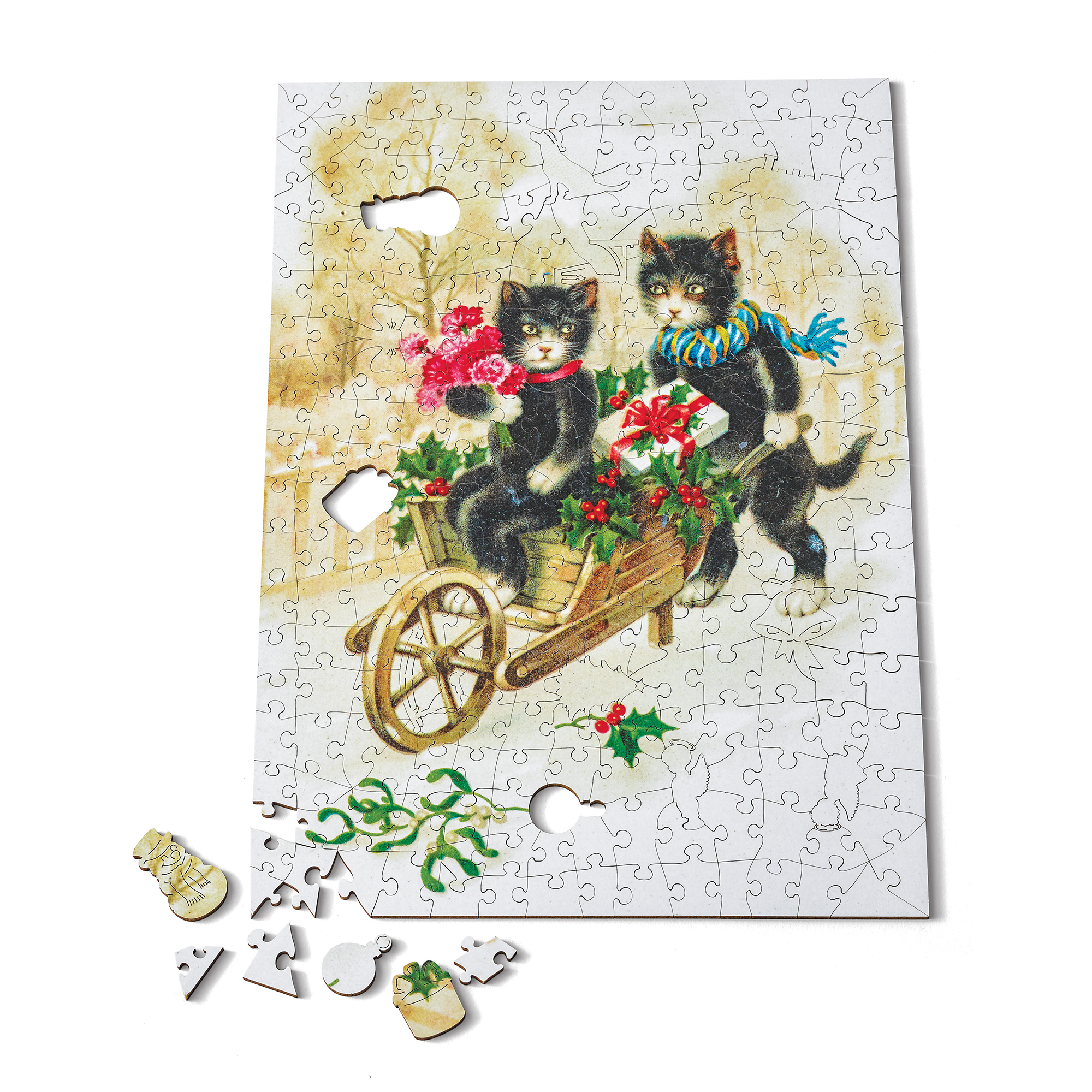 Holiday Cats With Wheelbarrow Puzzle Gump's