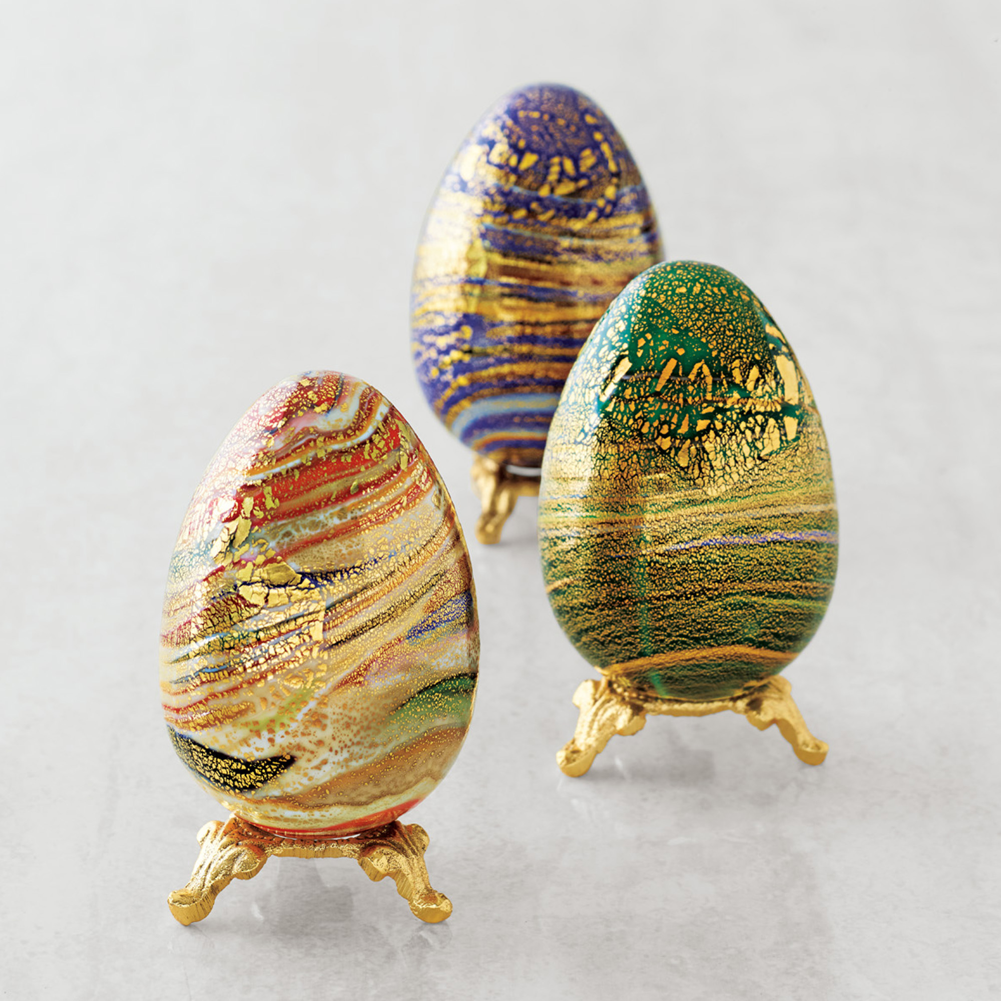 venetian-glass-eggs-with-stand-gump-s