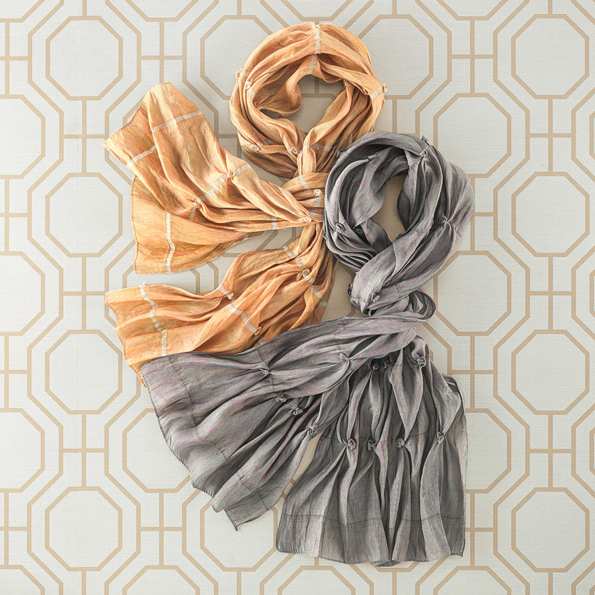 Pleated Silk Scarf Gump's
