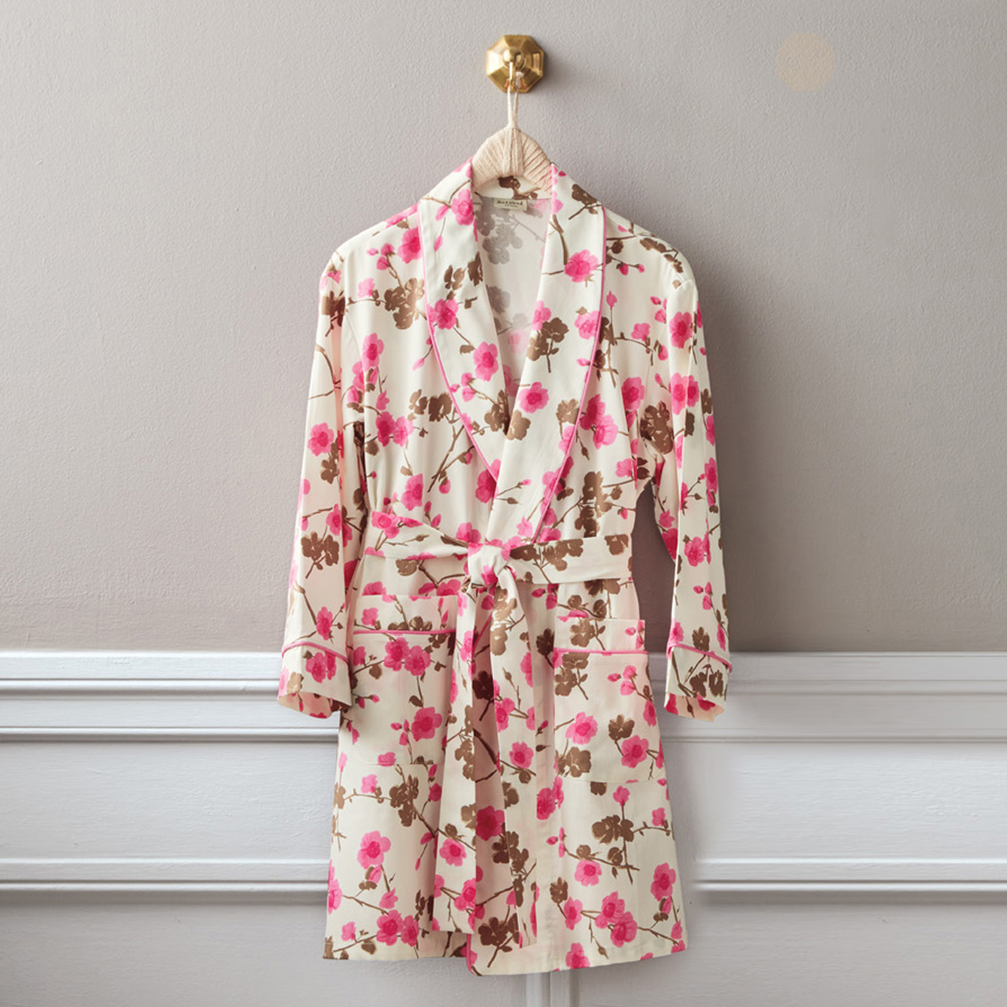 cherry print robe