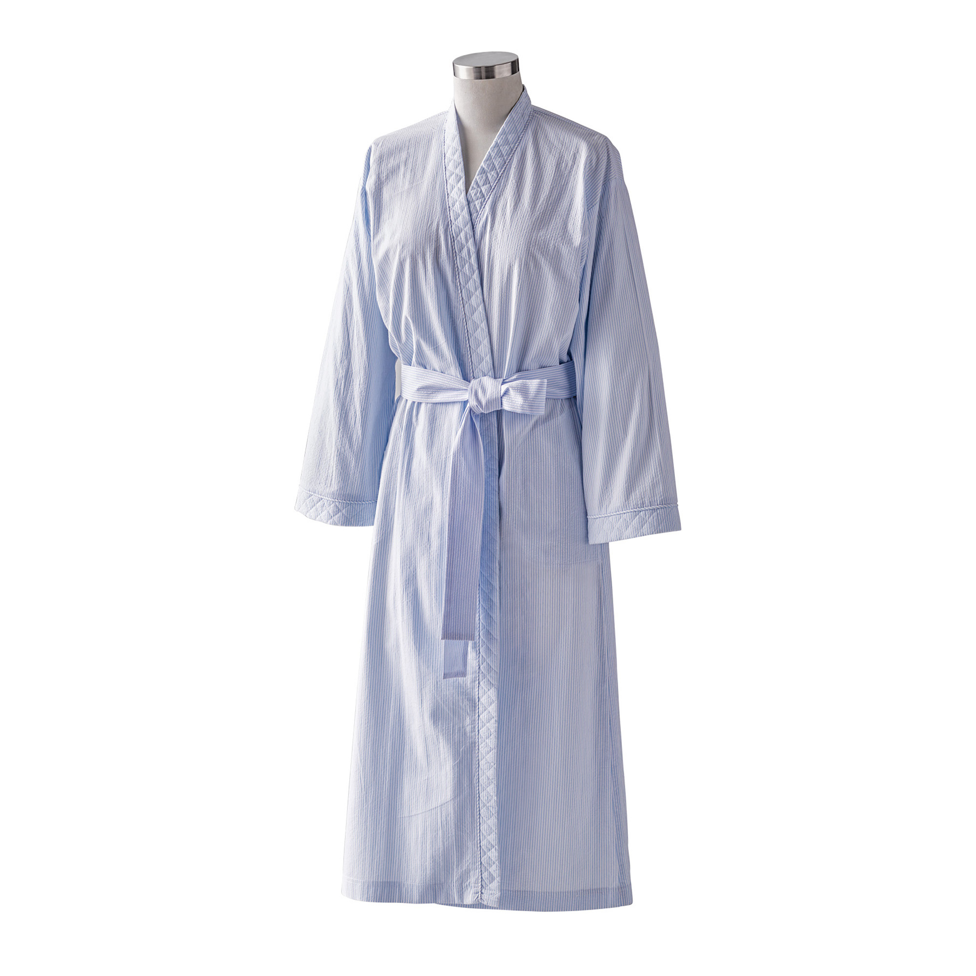 Powder Blue Seersucker Robe Gump's
