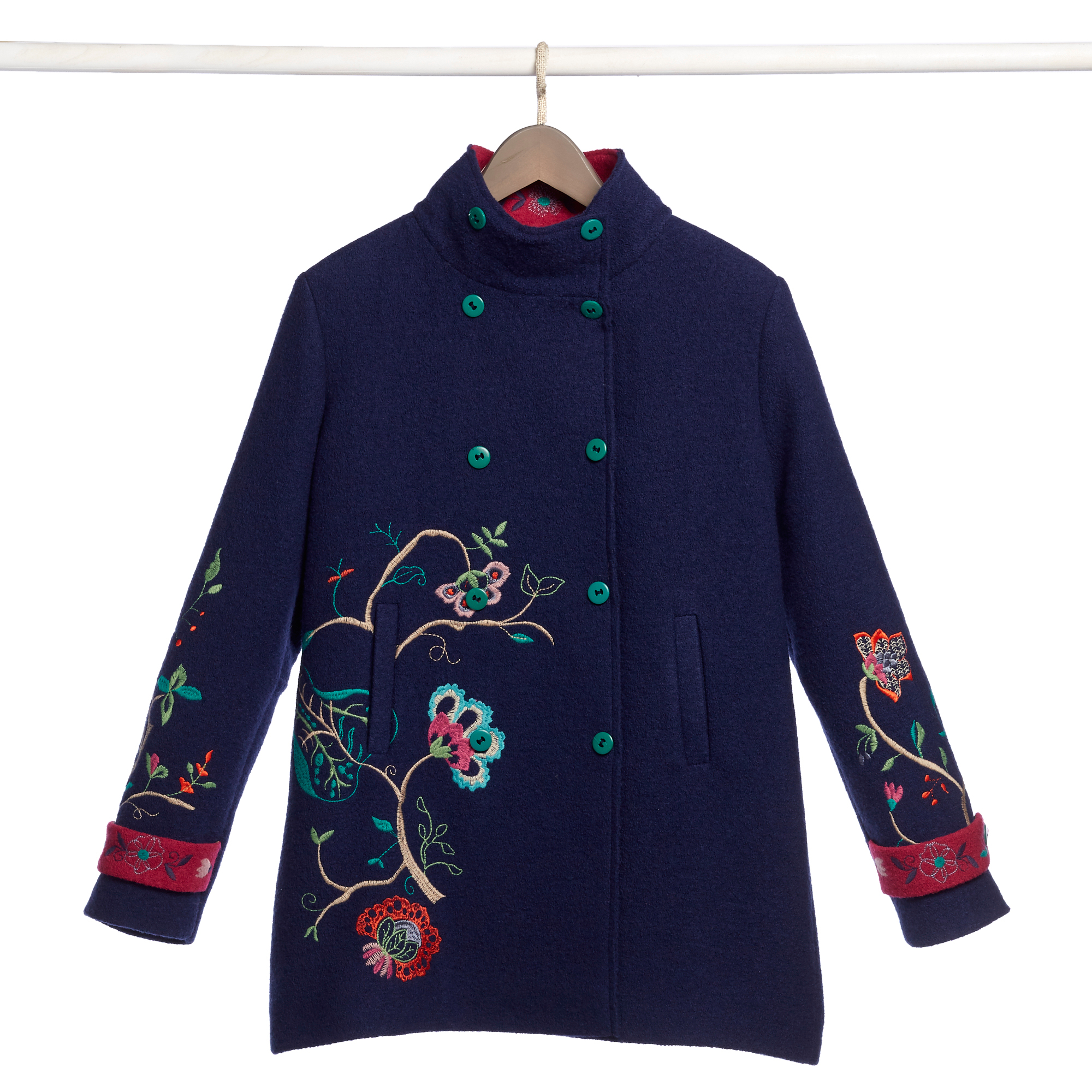 Embroidered Wool Coat Gump's