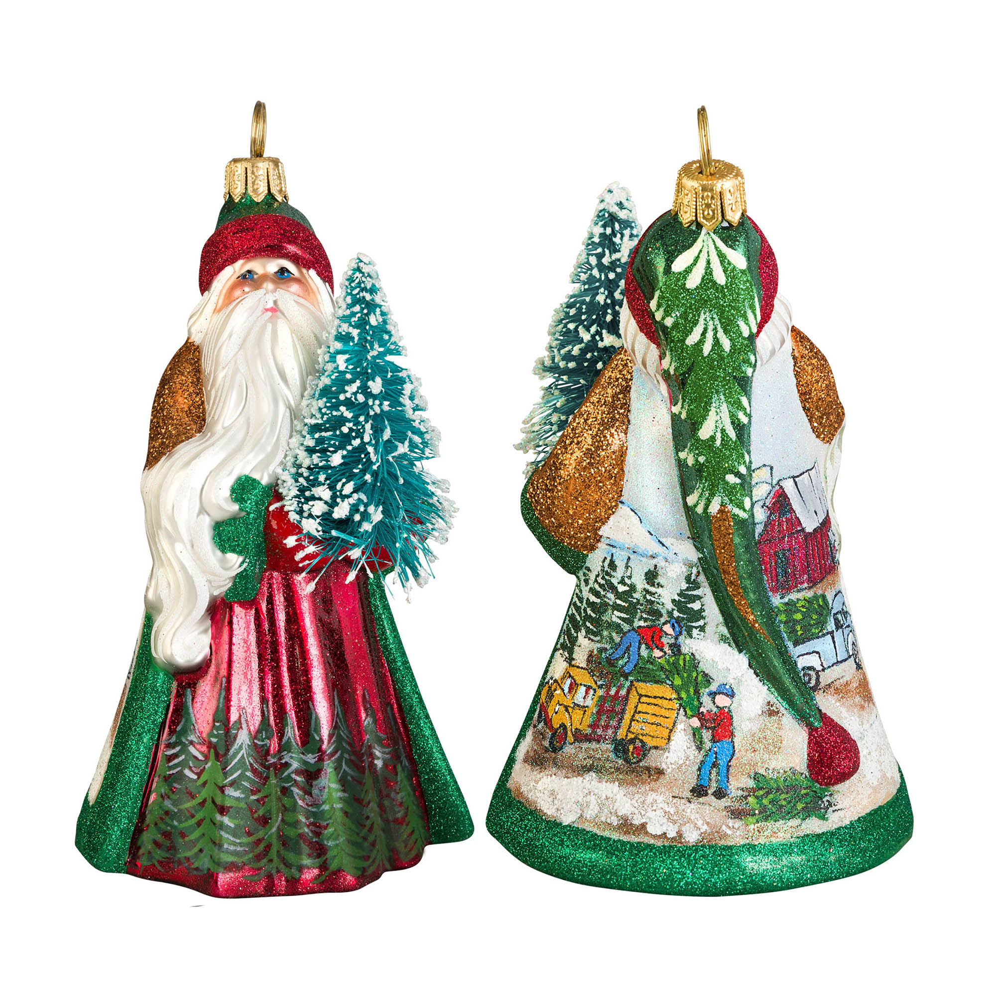 Tree Farm Santa Christmas Ornament Gump's