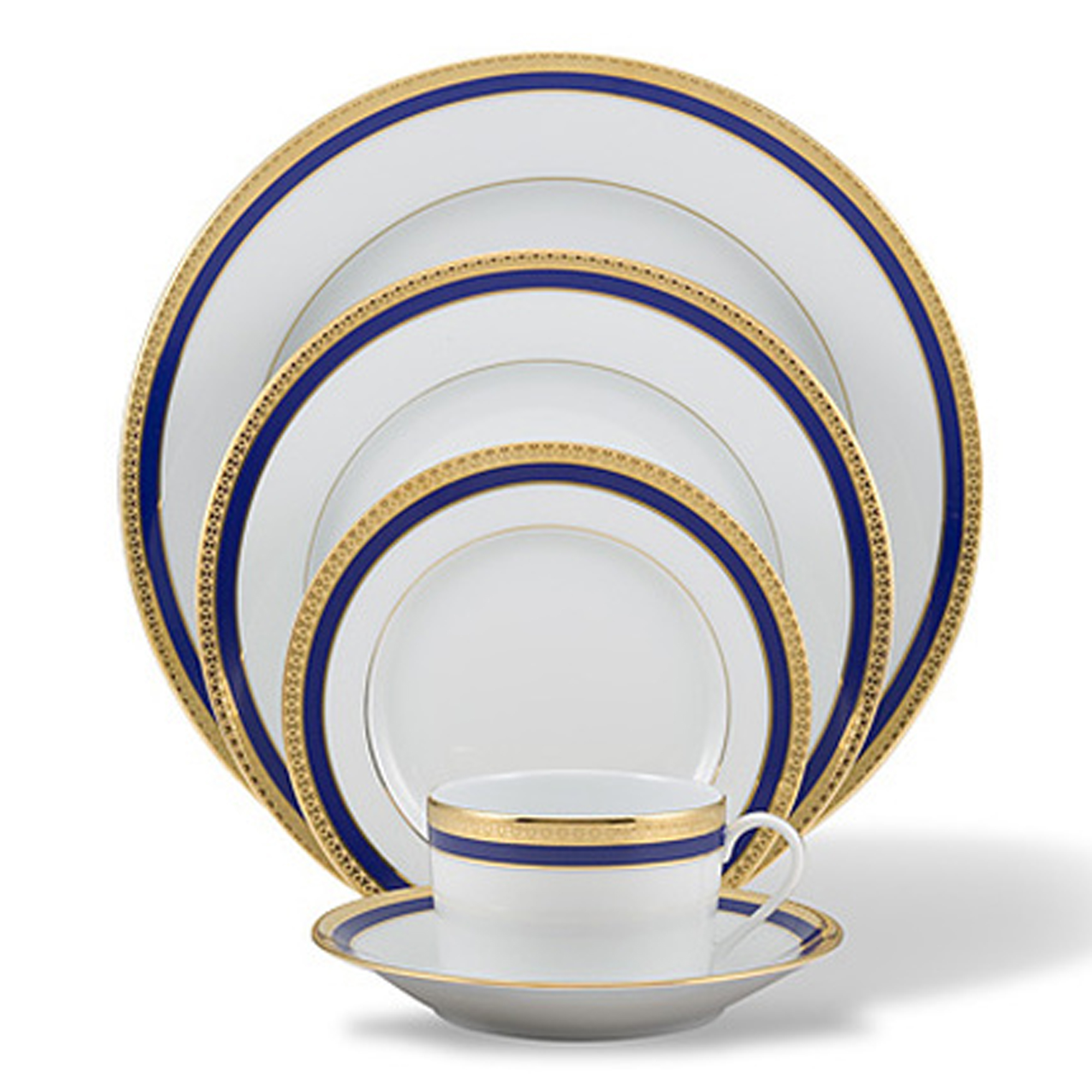 Haviland Symphony Dinnerware, Blue & Gold Gump's