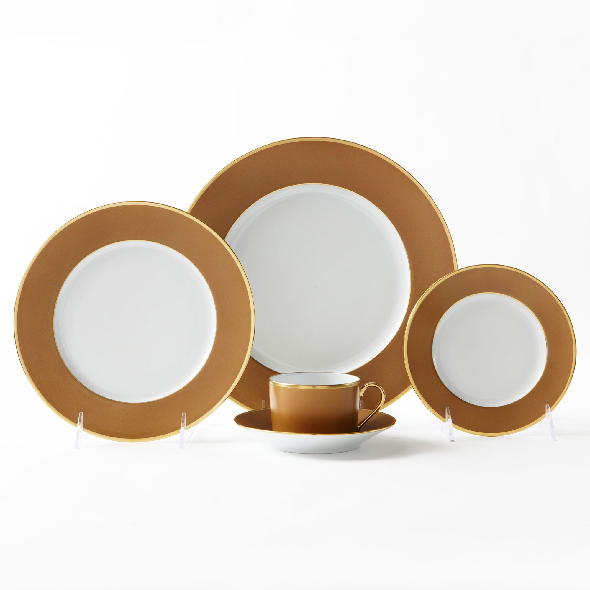 Daum-Haviland Color Block Dinnerware, Bronze/Gold
