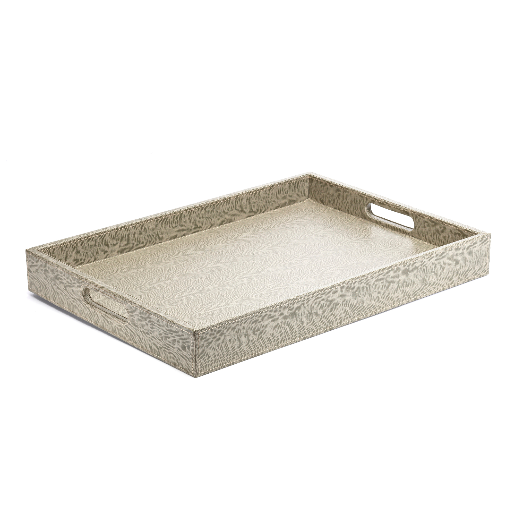 Faux Leather Tray, Gray Gump's