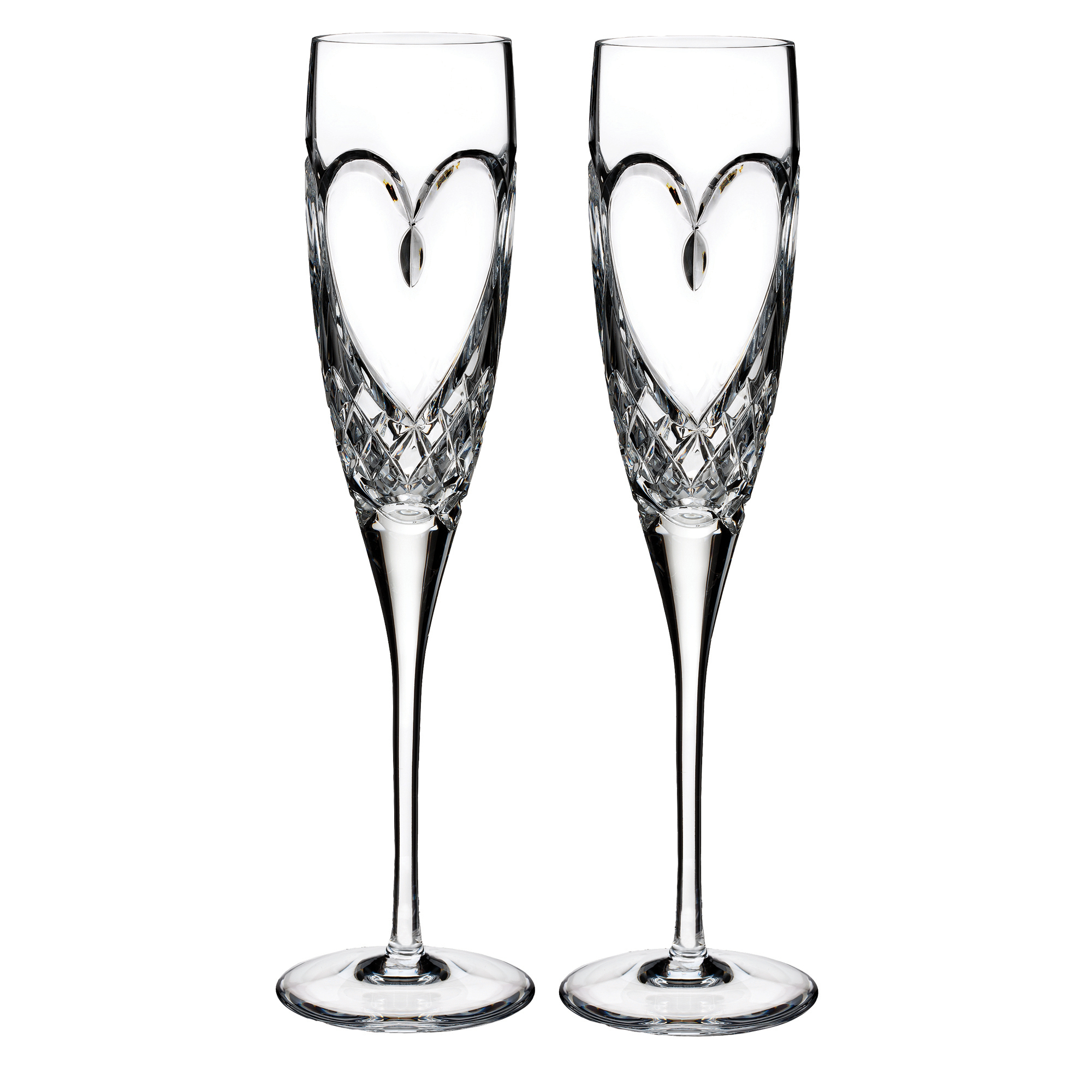Waterford Heart Love Flutes, Set of 2 Gump's