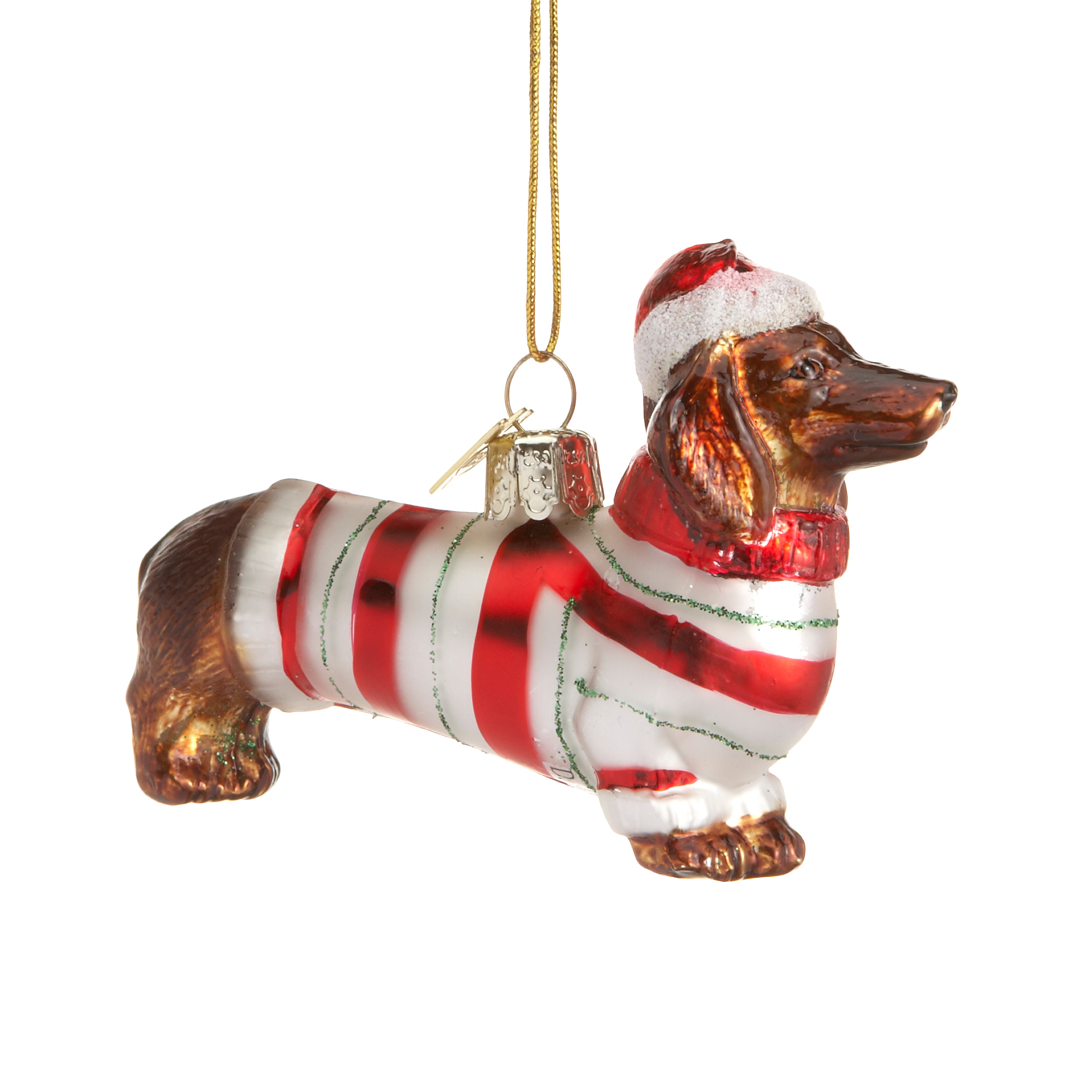 Dachshund with Holiday Sweater Christmas Ornament  Gump's