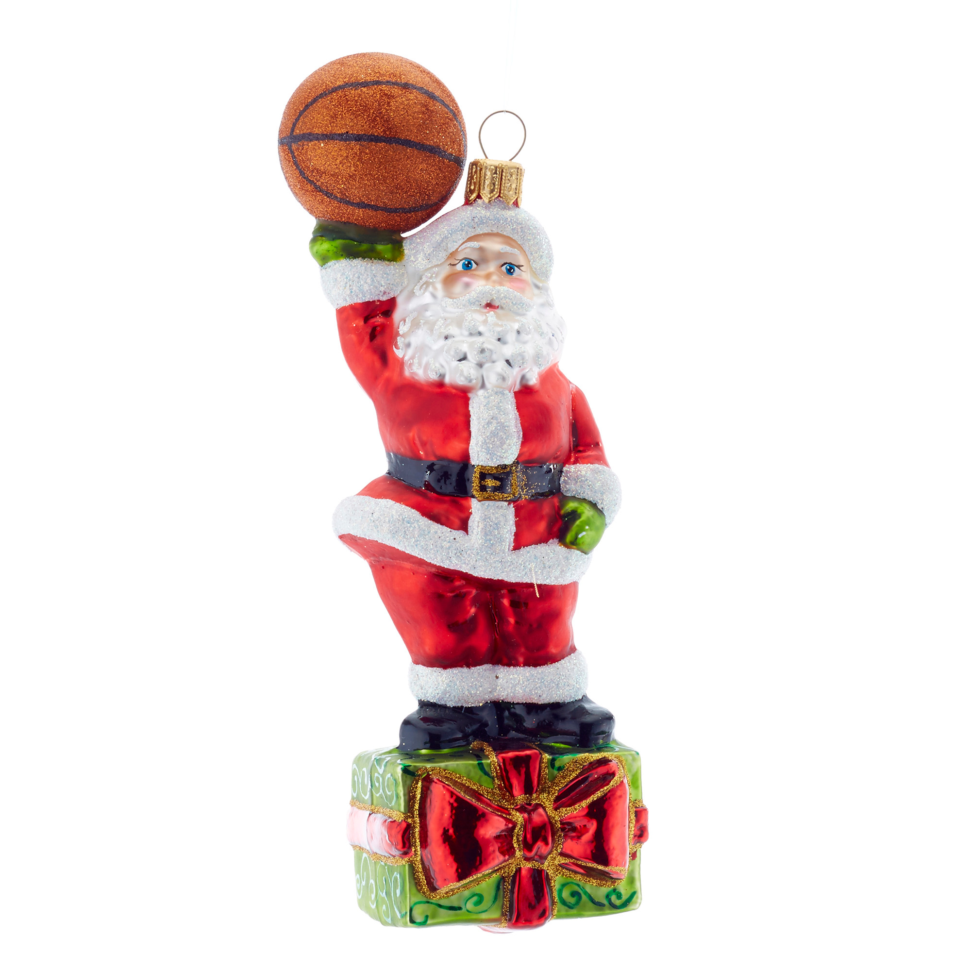 Santa with Basketball Christmas Ornament Gump's