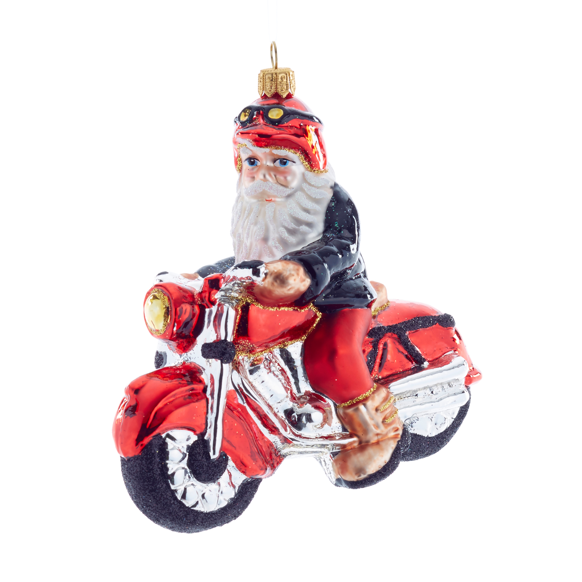 Motorcycle Santa Christmas Ornament | Gump’s