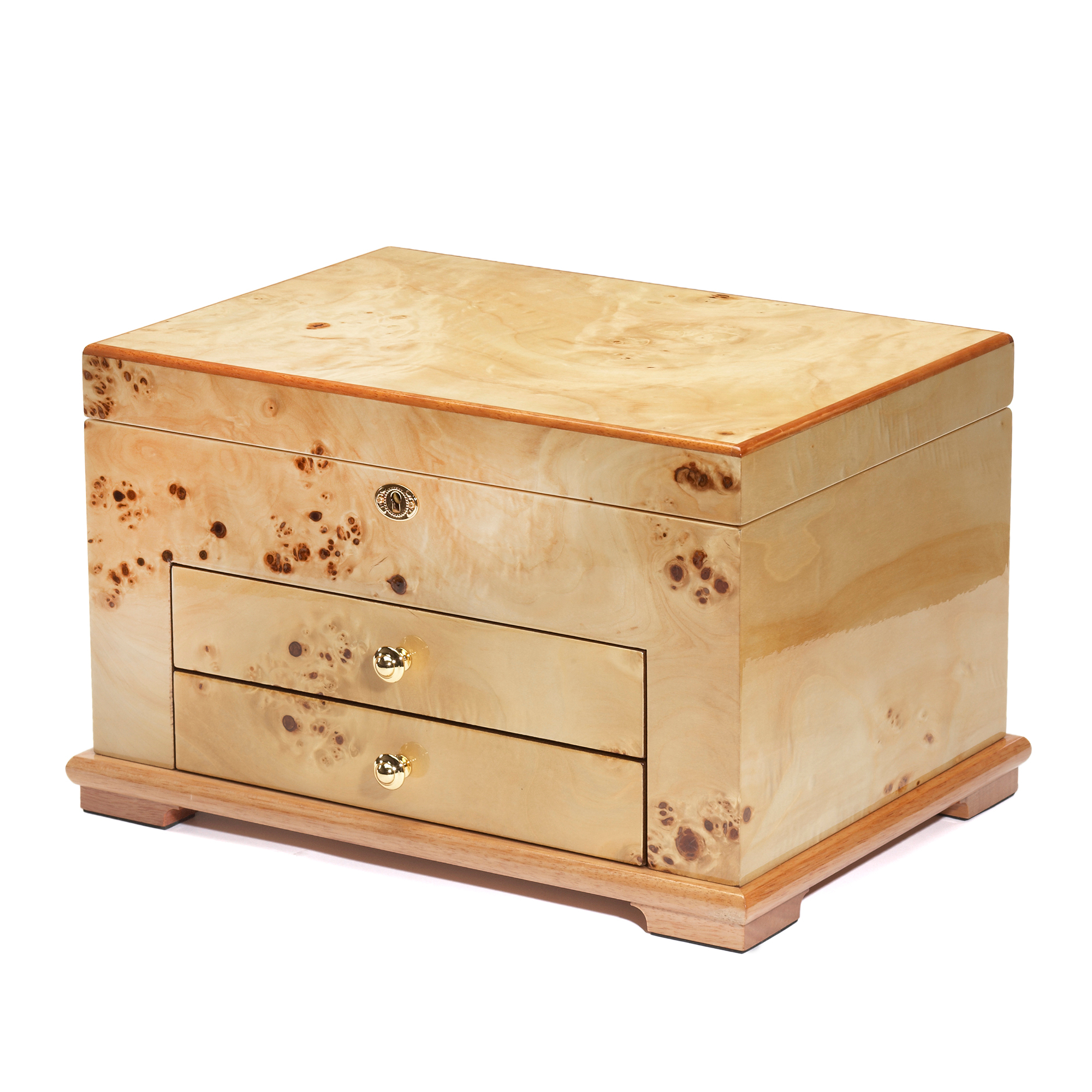 Burlwood 2Drawer Jewelry Box Gump's