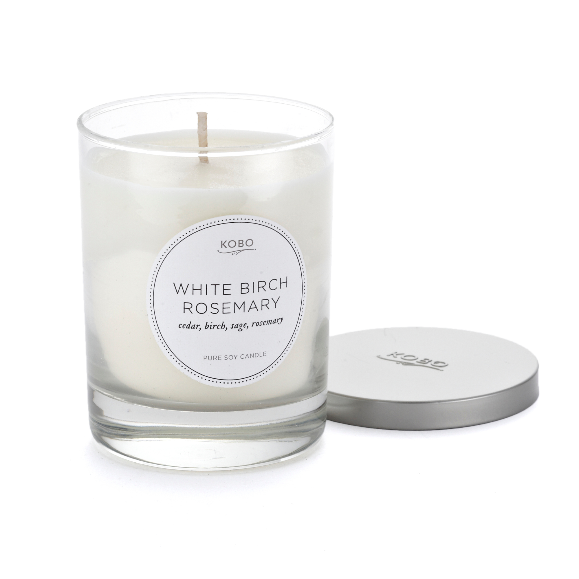 Kobo Pure Soy Candle, White Birch Rosemary Gump's