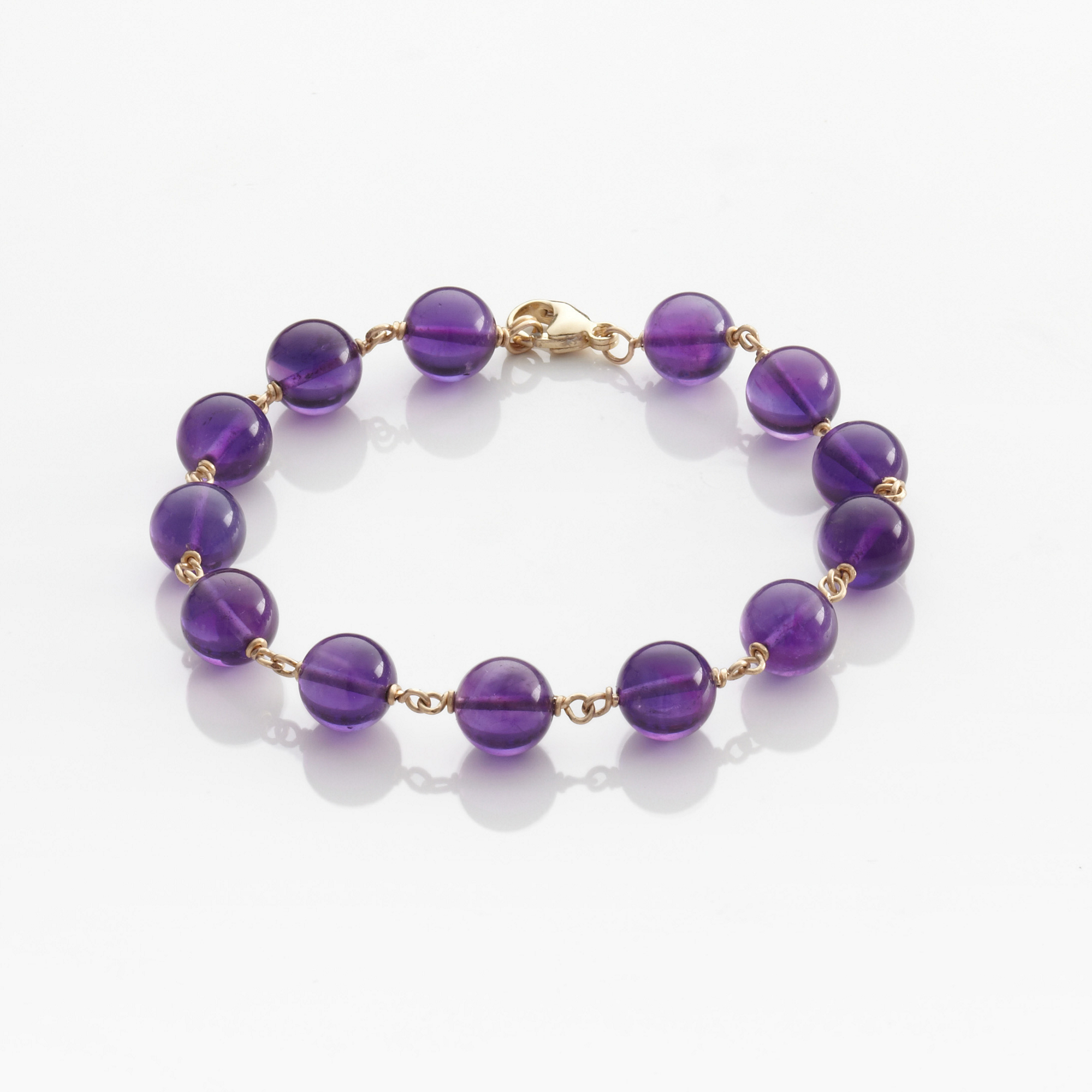 Gump's Amethyst Bead Link Bracelet Gump's