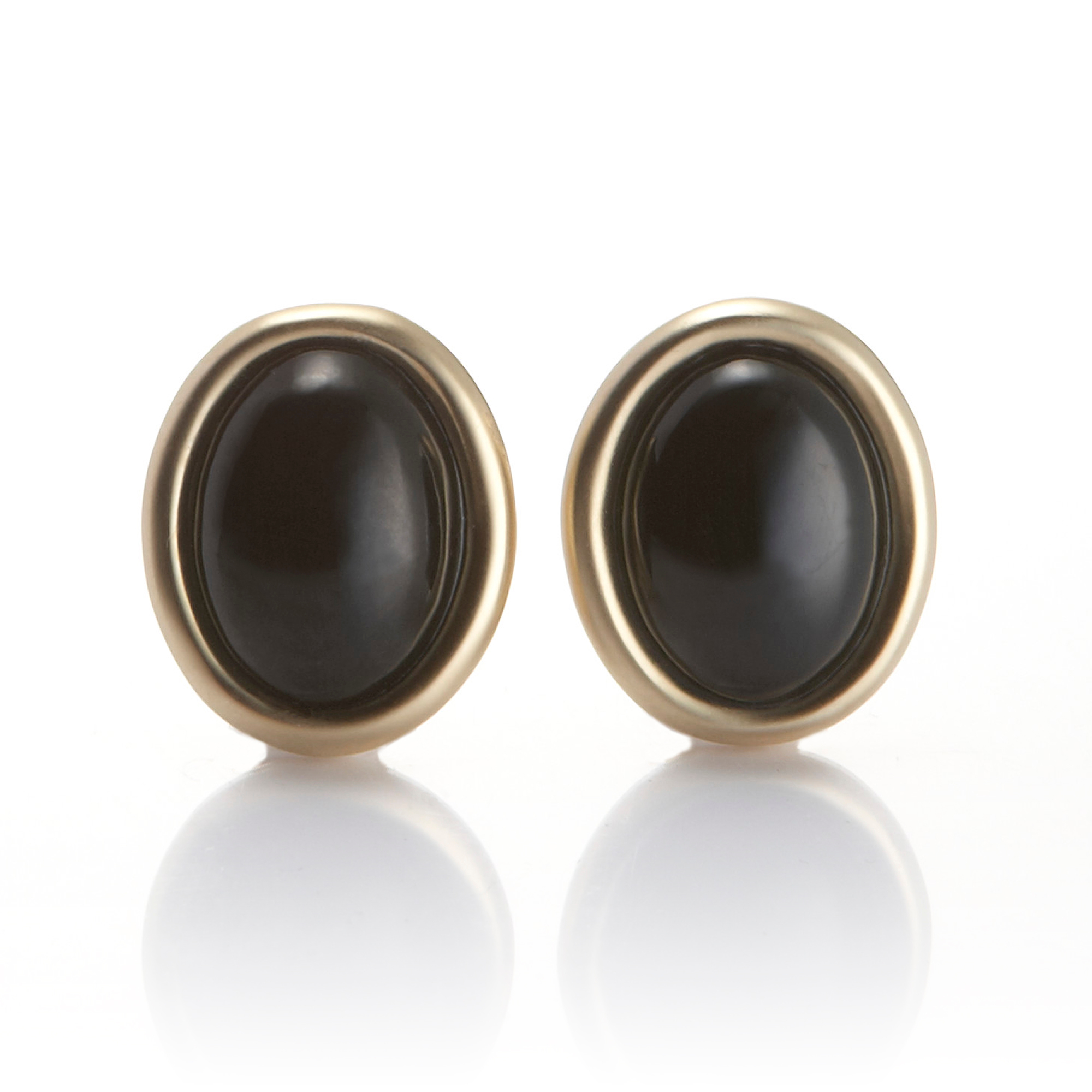 Oval Black Jade Earrings Gump's