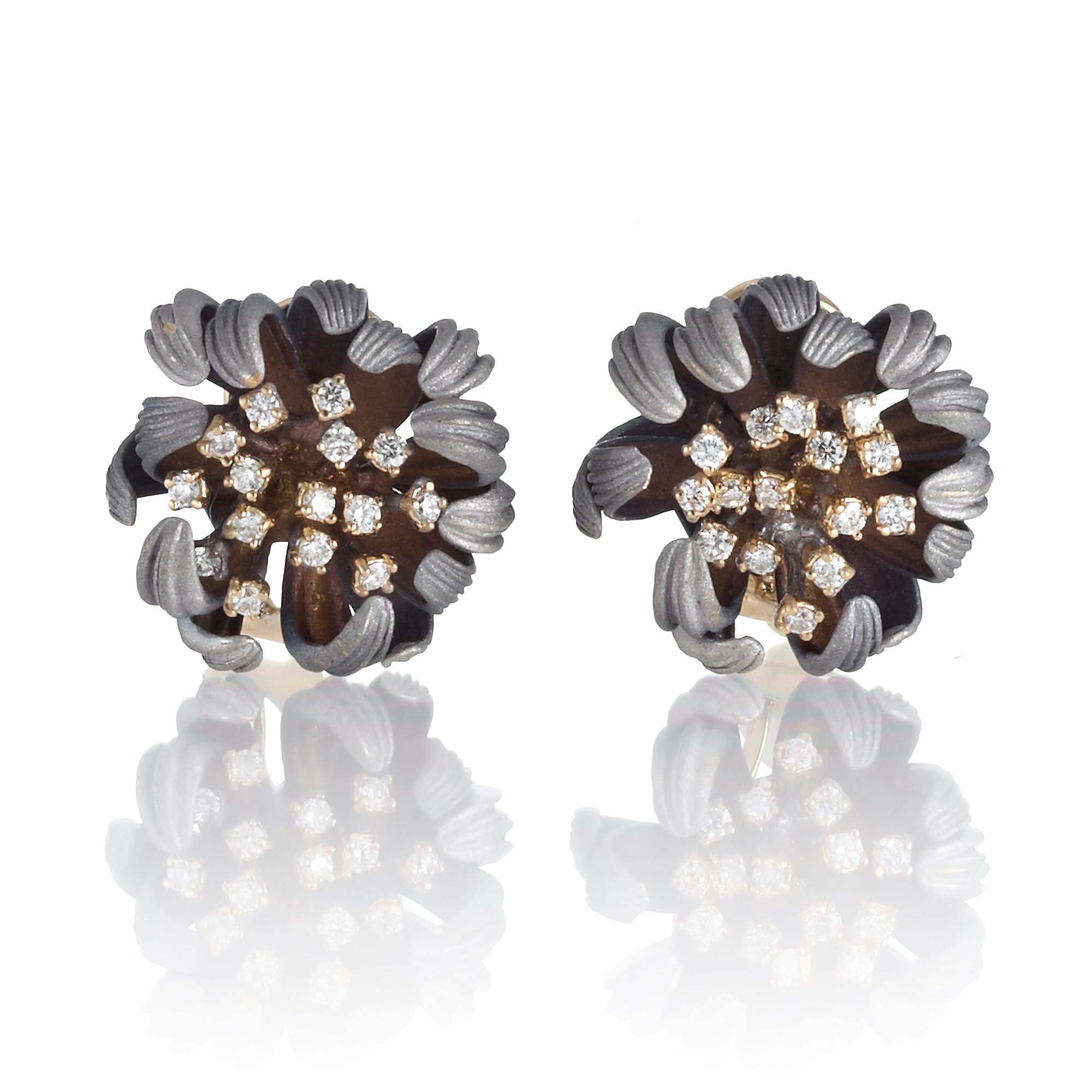 Oxidized Gold Chrysanthemum Earrings Gump's