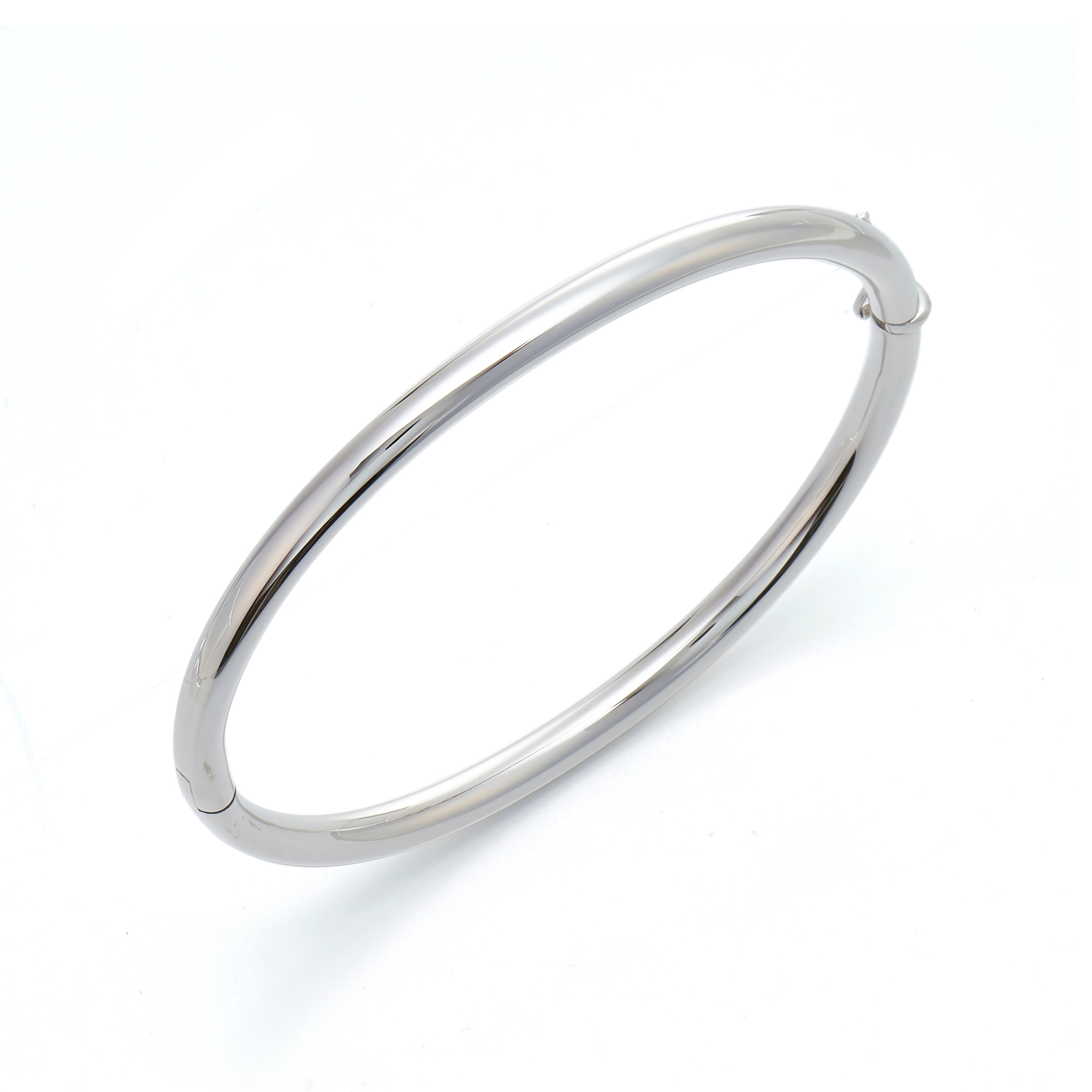 Thin Tube White Gold Hinged Bangle Gump's