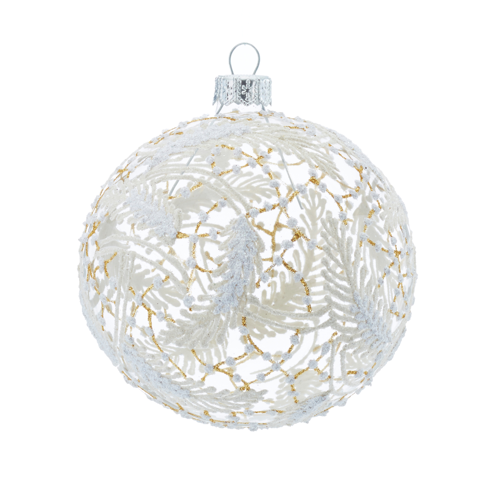 Winter Feather Ball Christmas Ornament Gump's