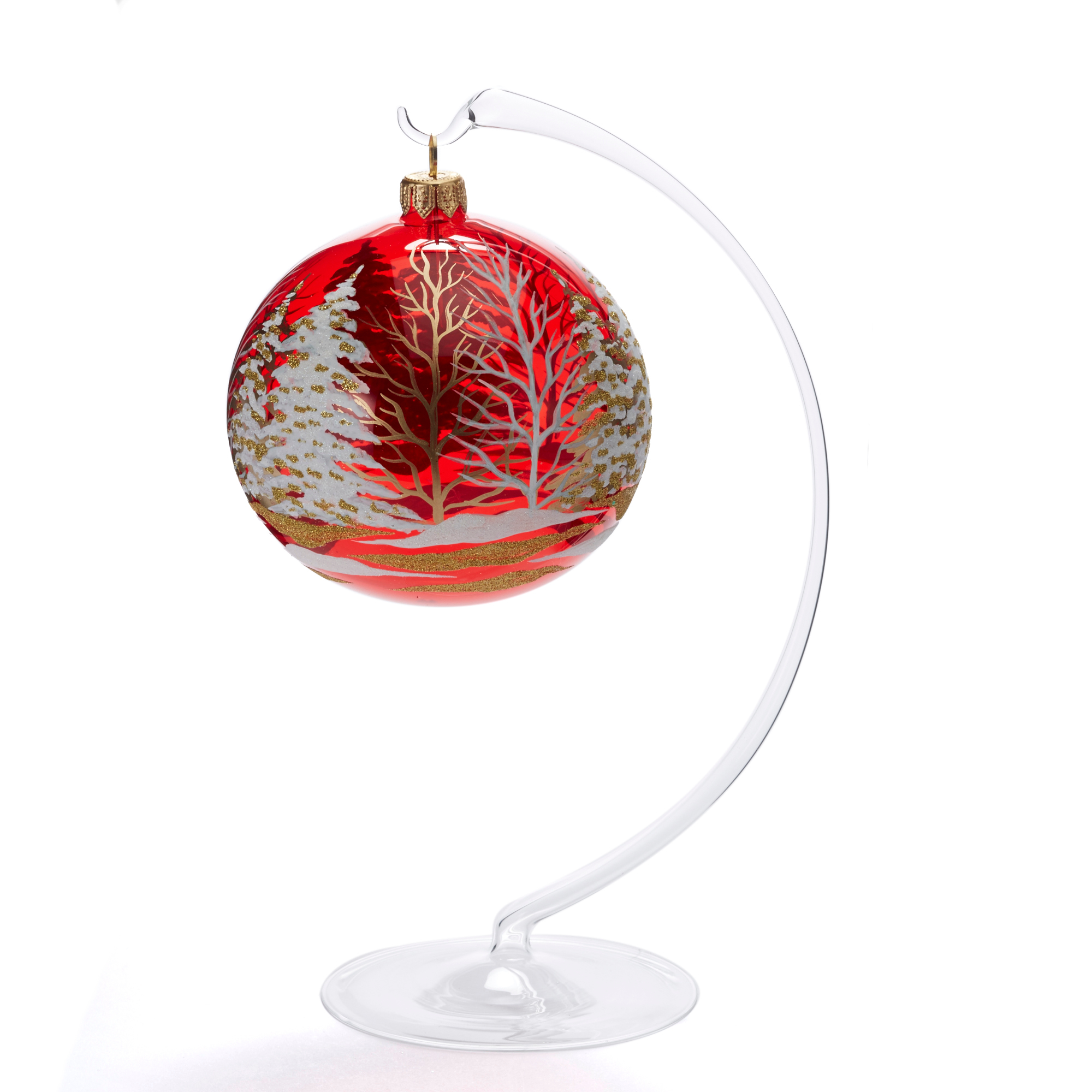 Jingle Nog Glass Ornament Stand Gump's