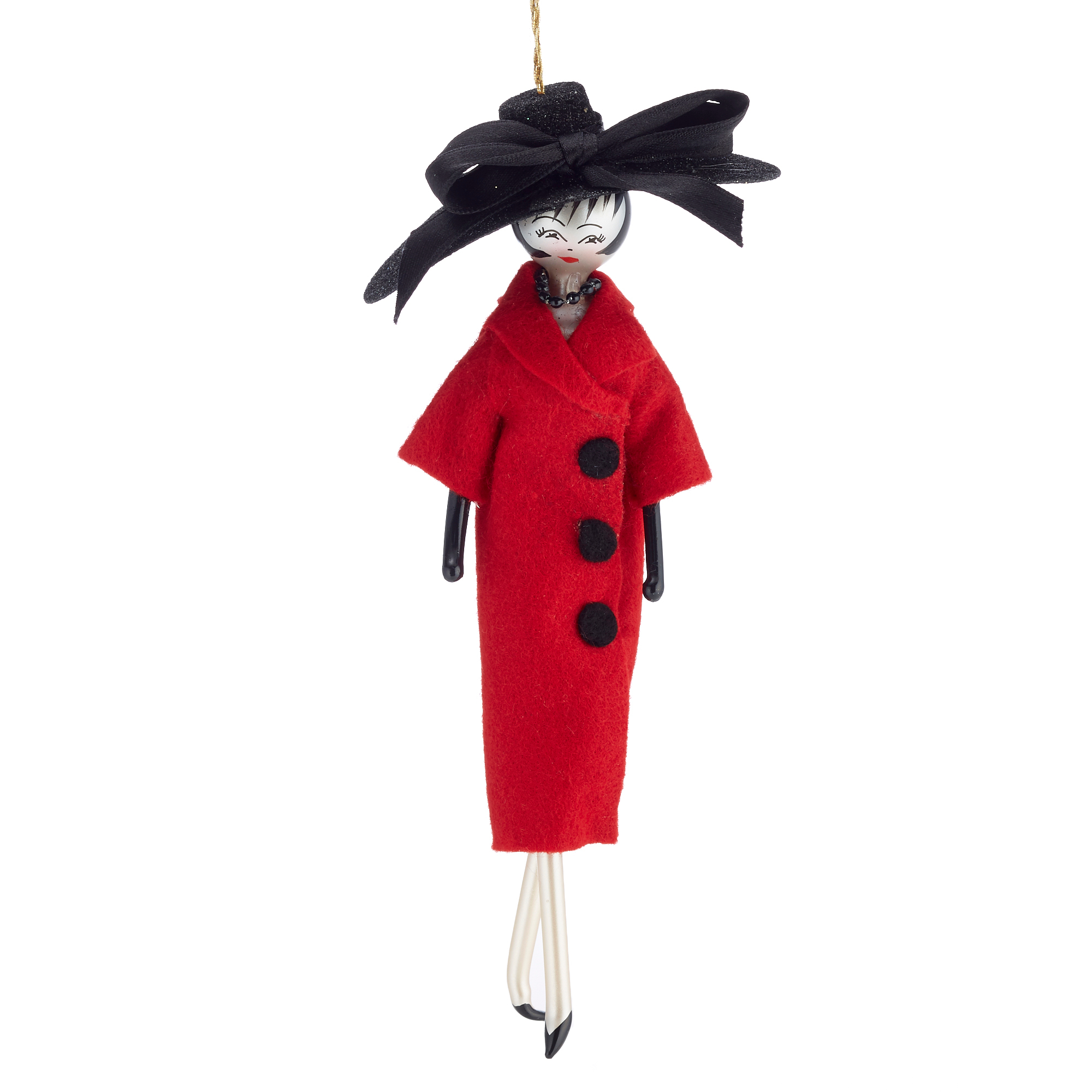 Lady in Red Coat Christmas Ornament Gump's