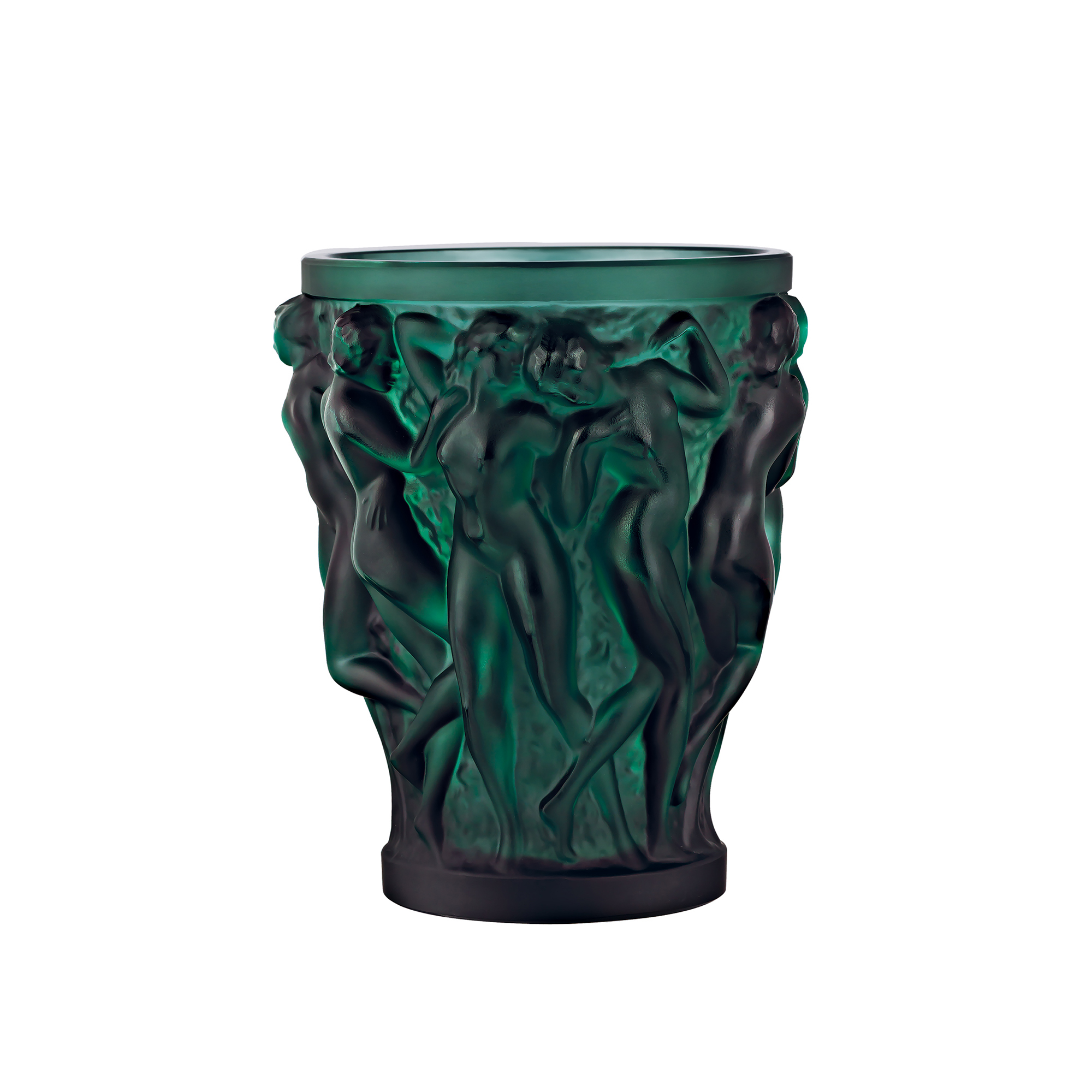 Lalique Bacchantes Green Vase, Small Gump's