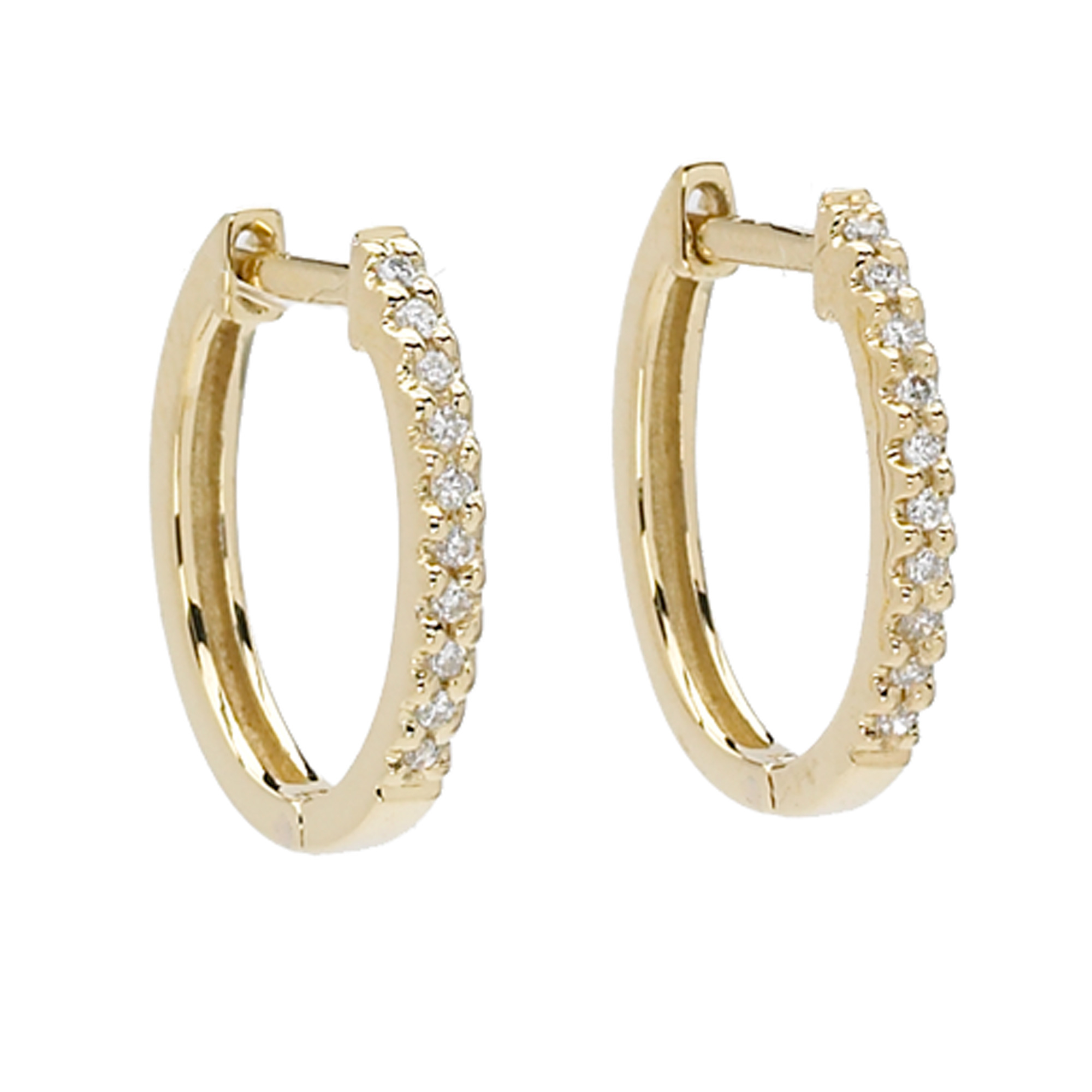 Elizabeth Showers Gold & Diamond Huggie Hoop Earrings | Gump's