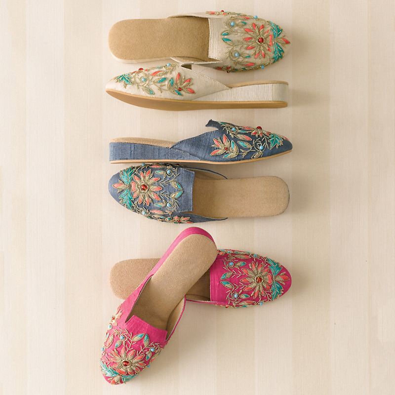 Empress Embroidered Mules | Gump's