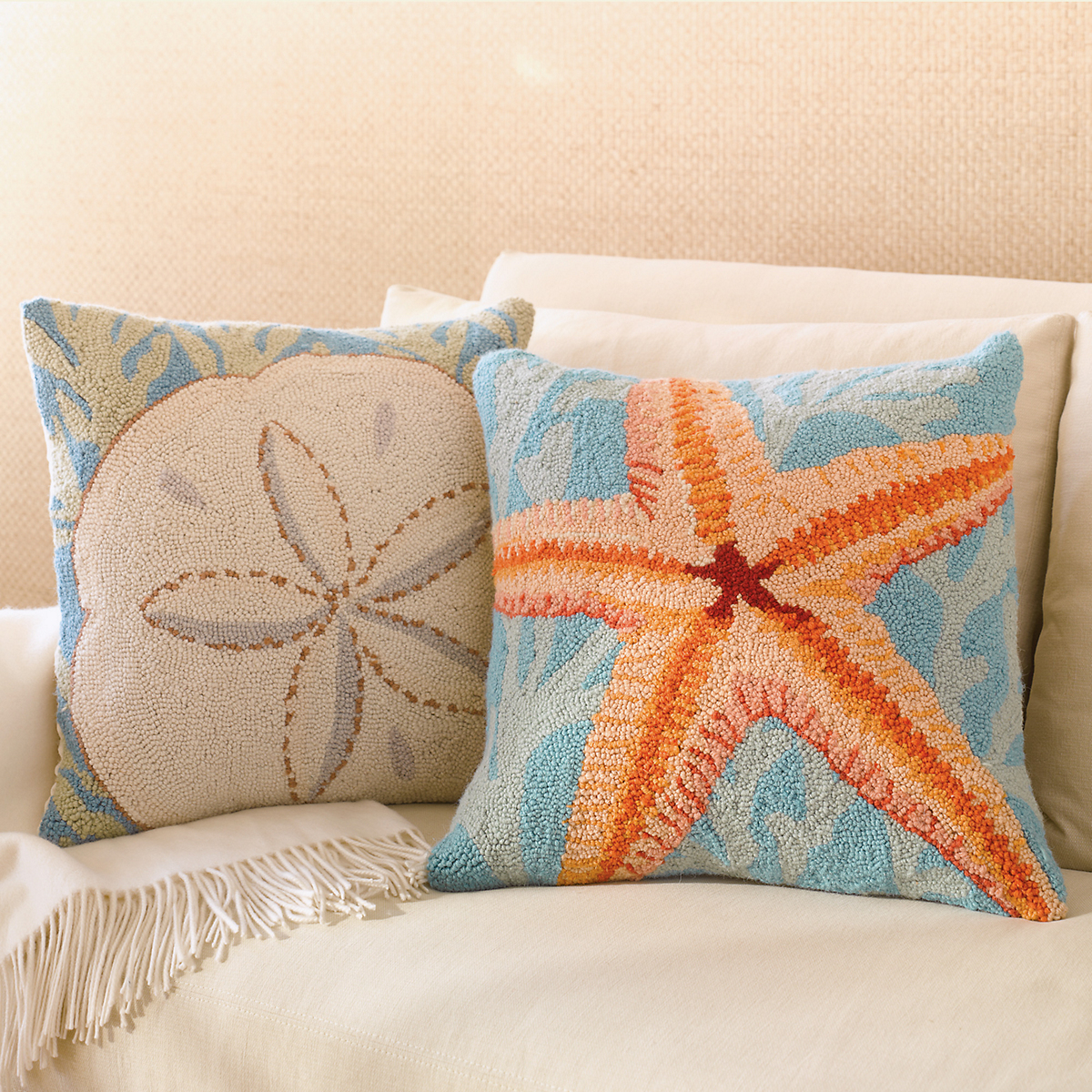 Sand Dollar & Starfish Pillows | Gump's