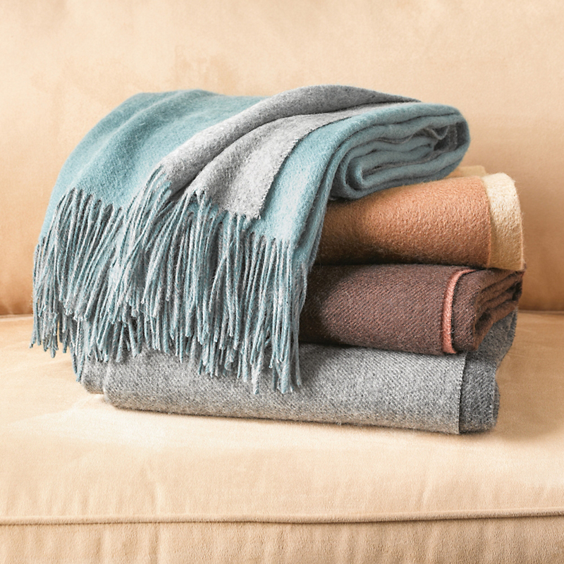 Two-Tone Wool Cashmere Throw | Gump's
