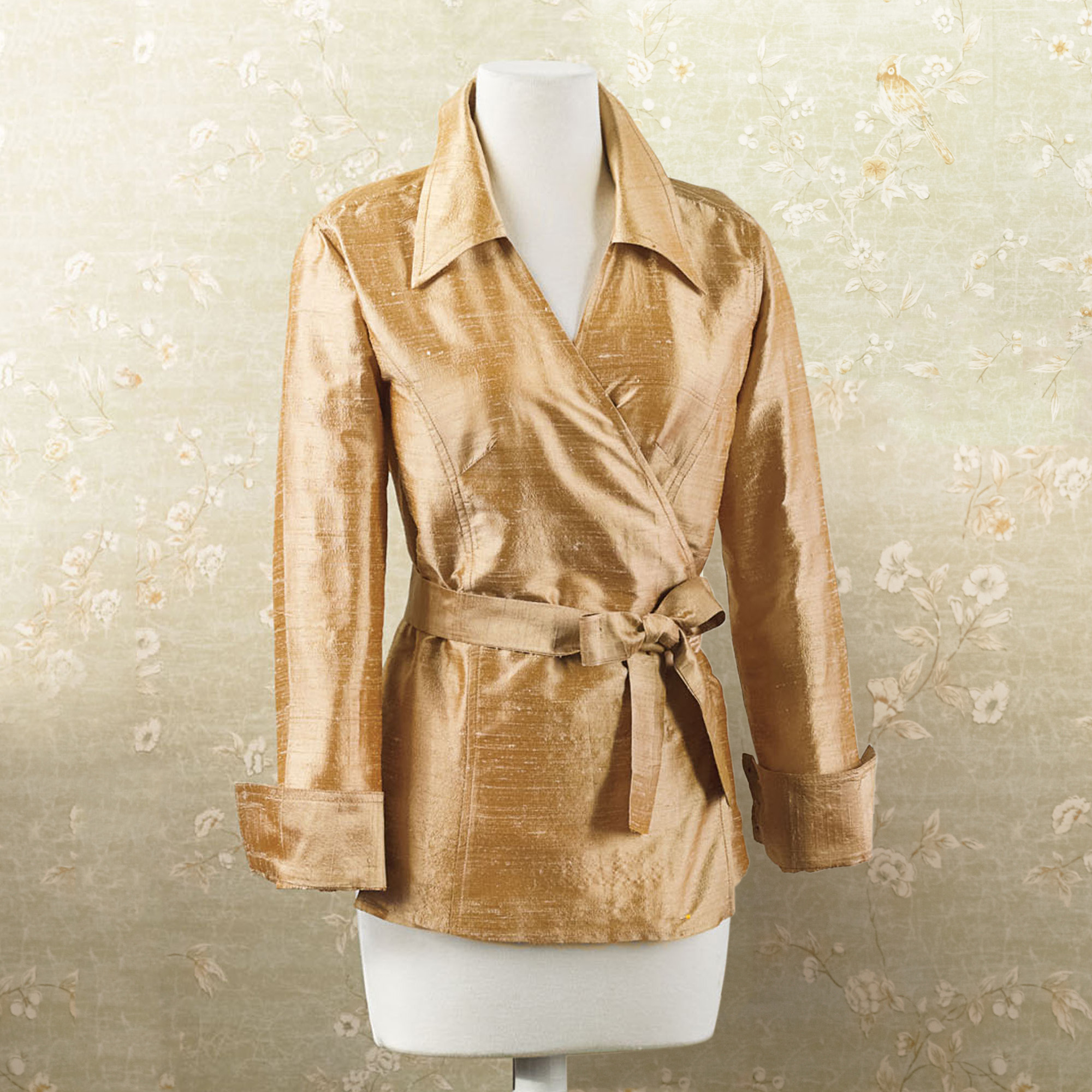 Silk Shantung Wrap Jacket | Gump's