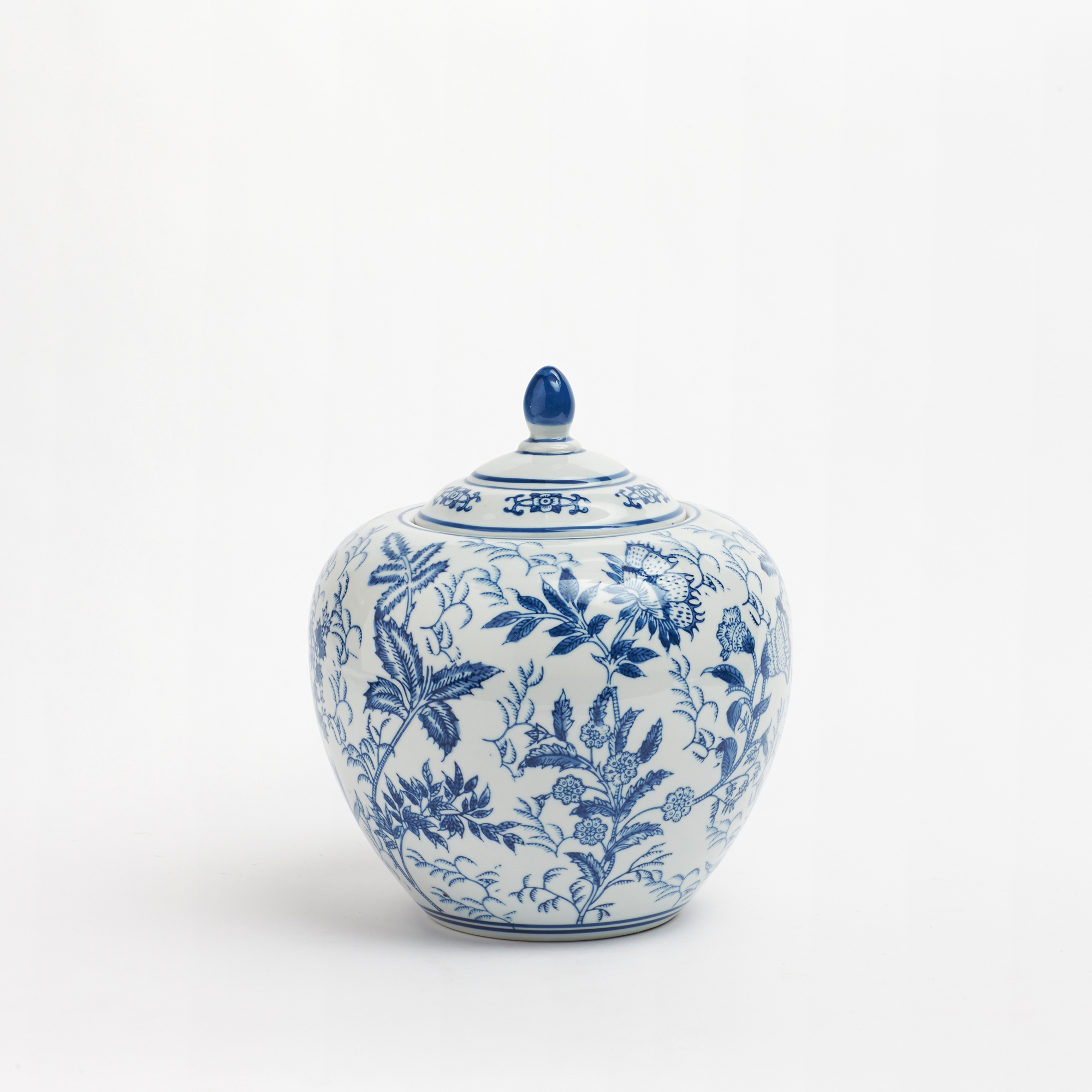 Blue & White Porcelain Lidded Jar | Gump's