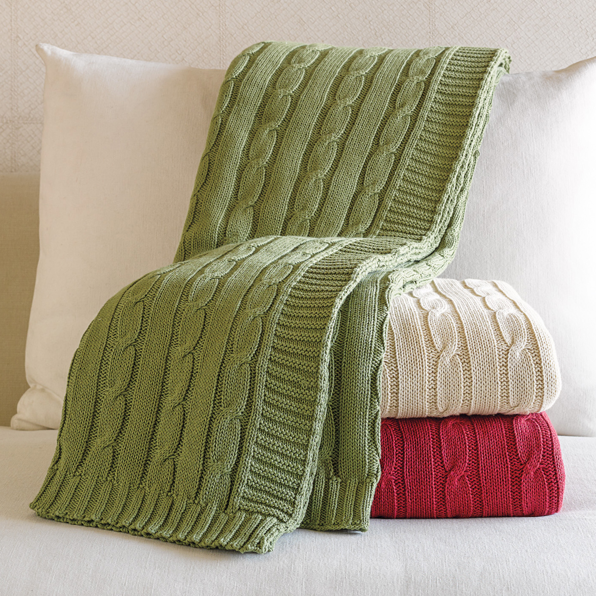 Cable-Knit Cotton Throw | Gump's