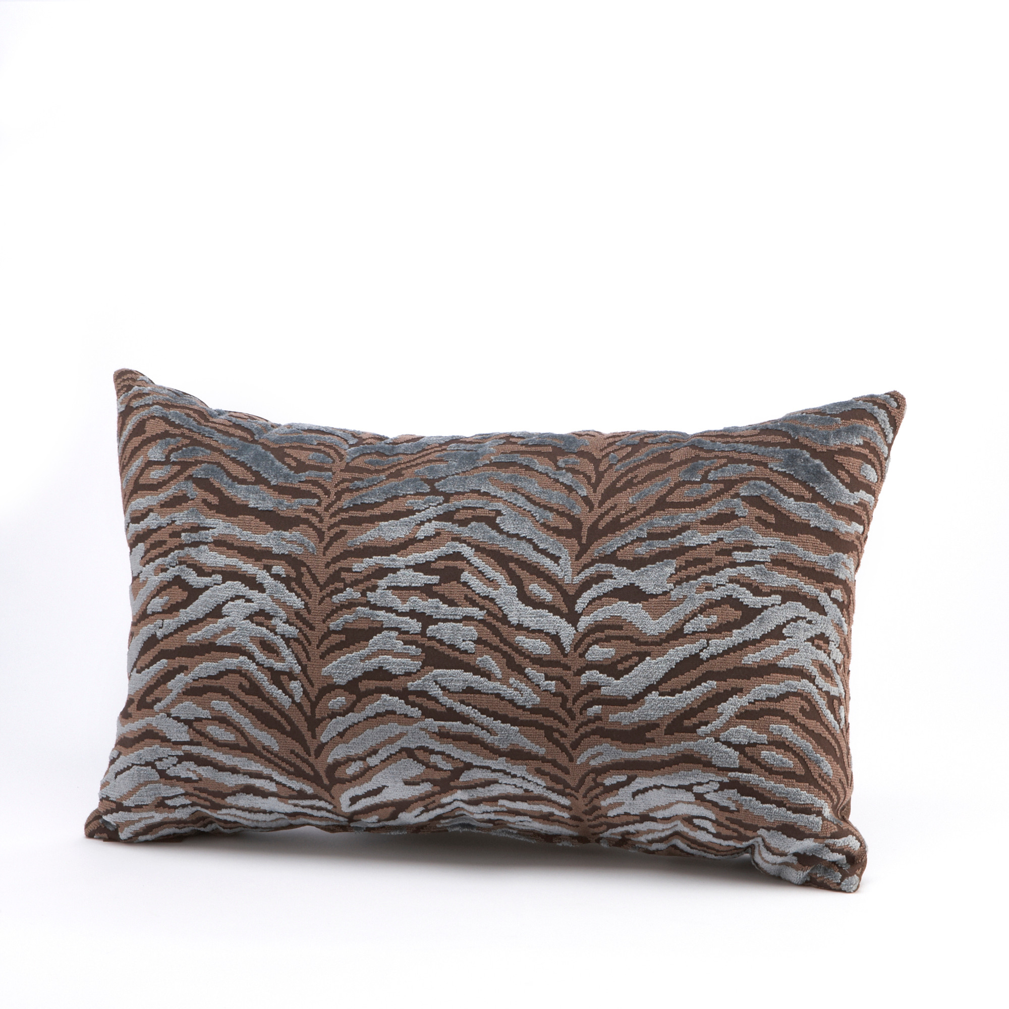 Velvet Tiger Lumbar Pillow, Blue | Gump's