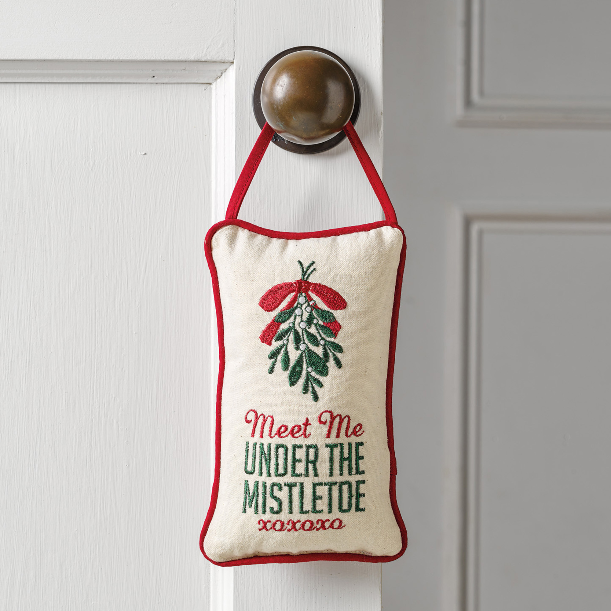 Meet Me Under The Mistletoe Door Hanger | Gump's