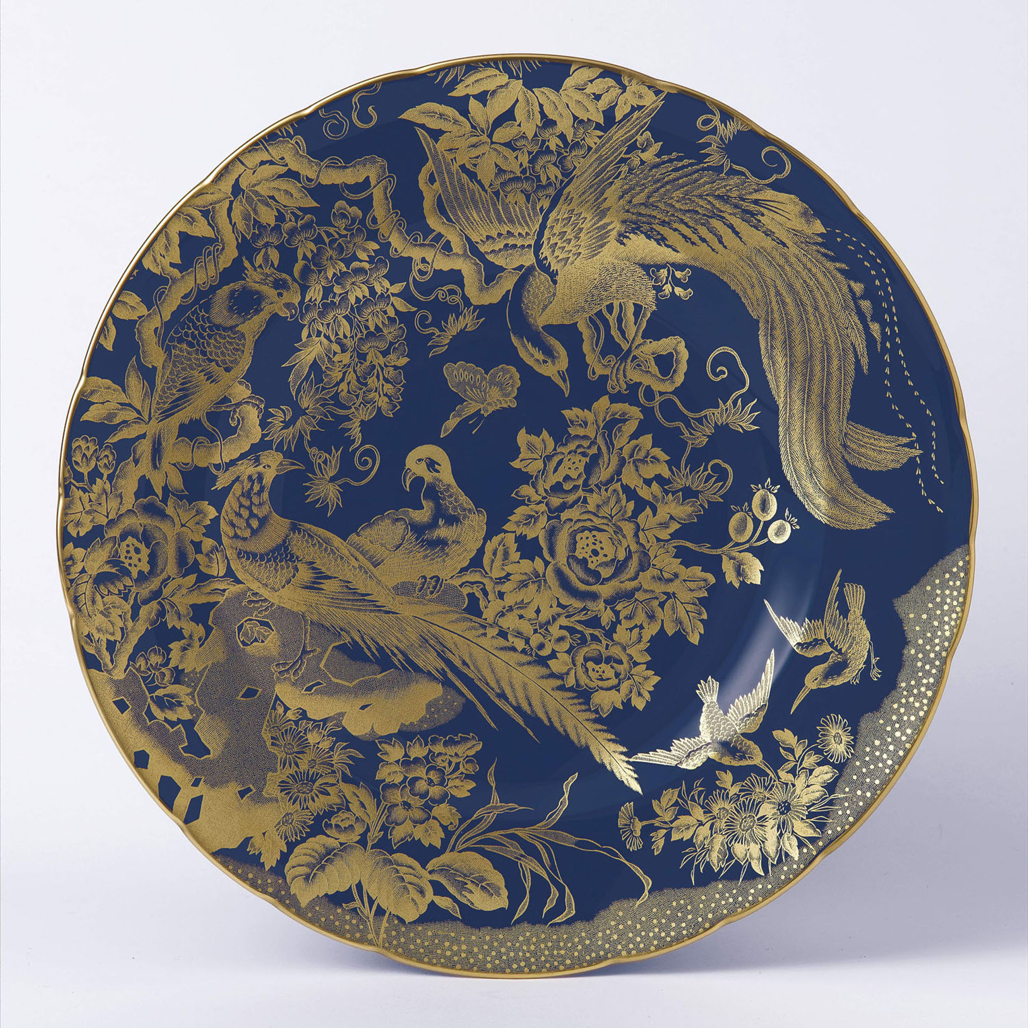 Royal Crown Derby Gold Aves Accent Plate, Cobalt | Gump's