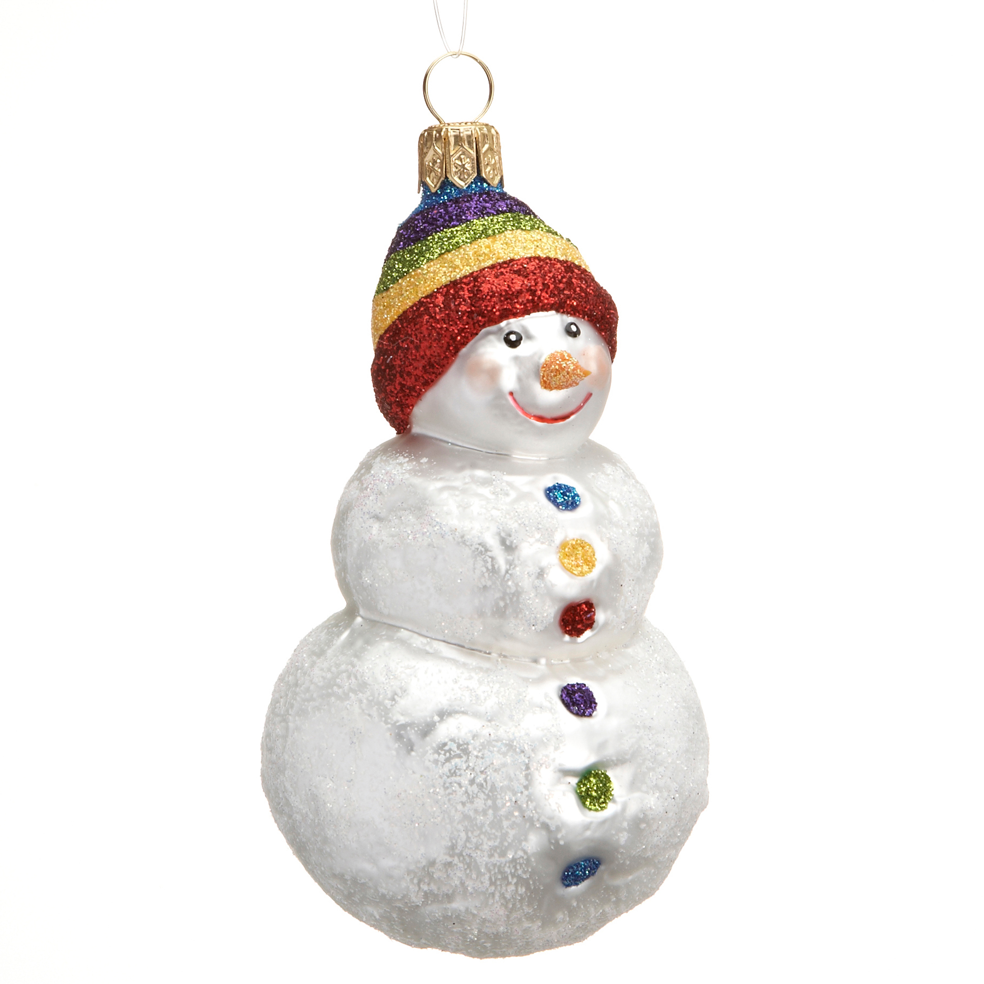 Snowman with Rainbow Hat Christmas Ornament | Gump's