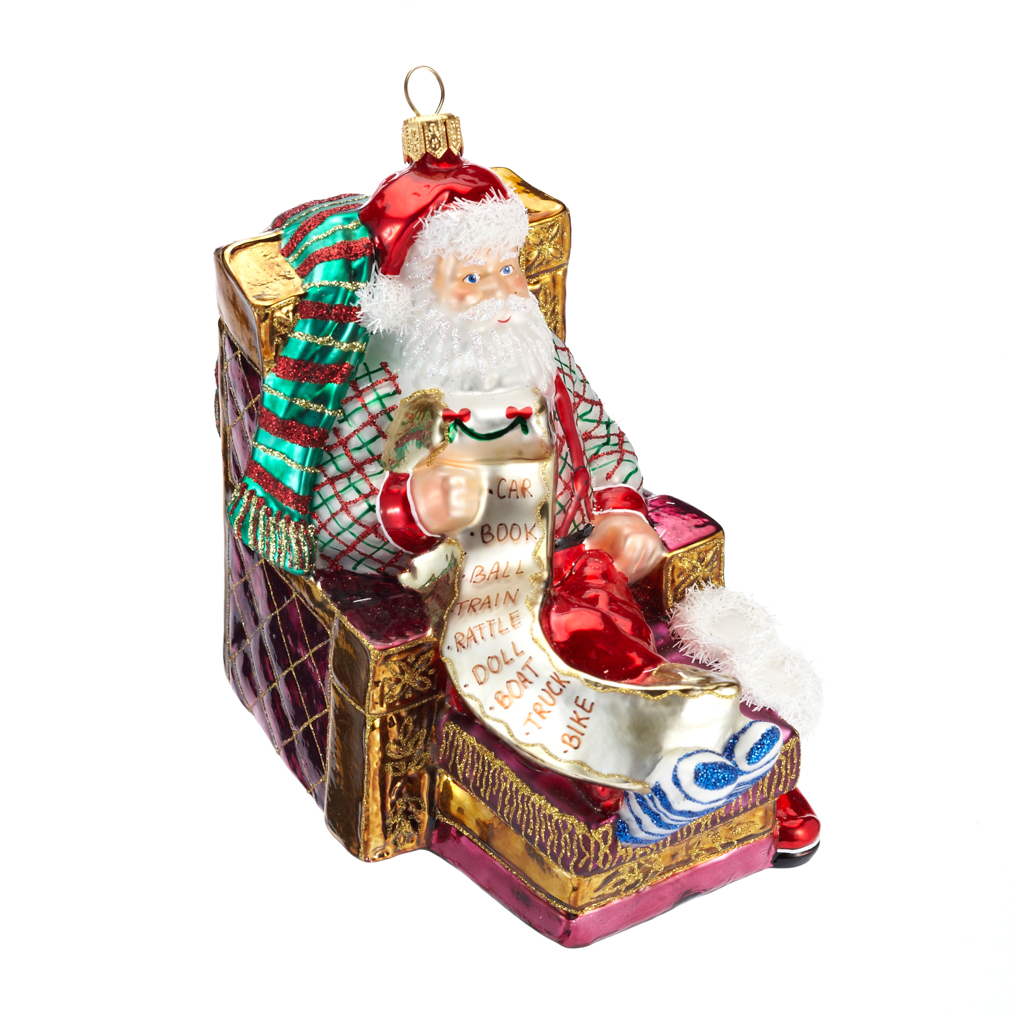 Santa in Recliner Christmas Ornament | Gump's