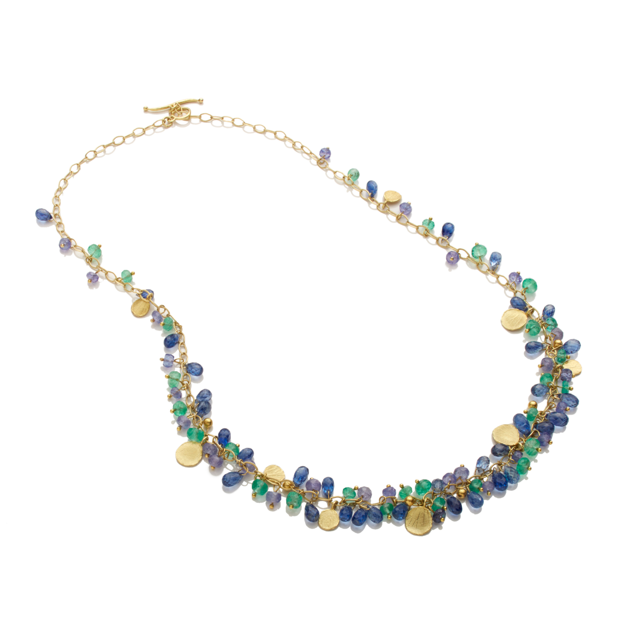 Barbara Heinrich Emerald, Tanzanite, & Kyanite Necklace | Gump's