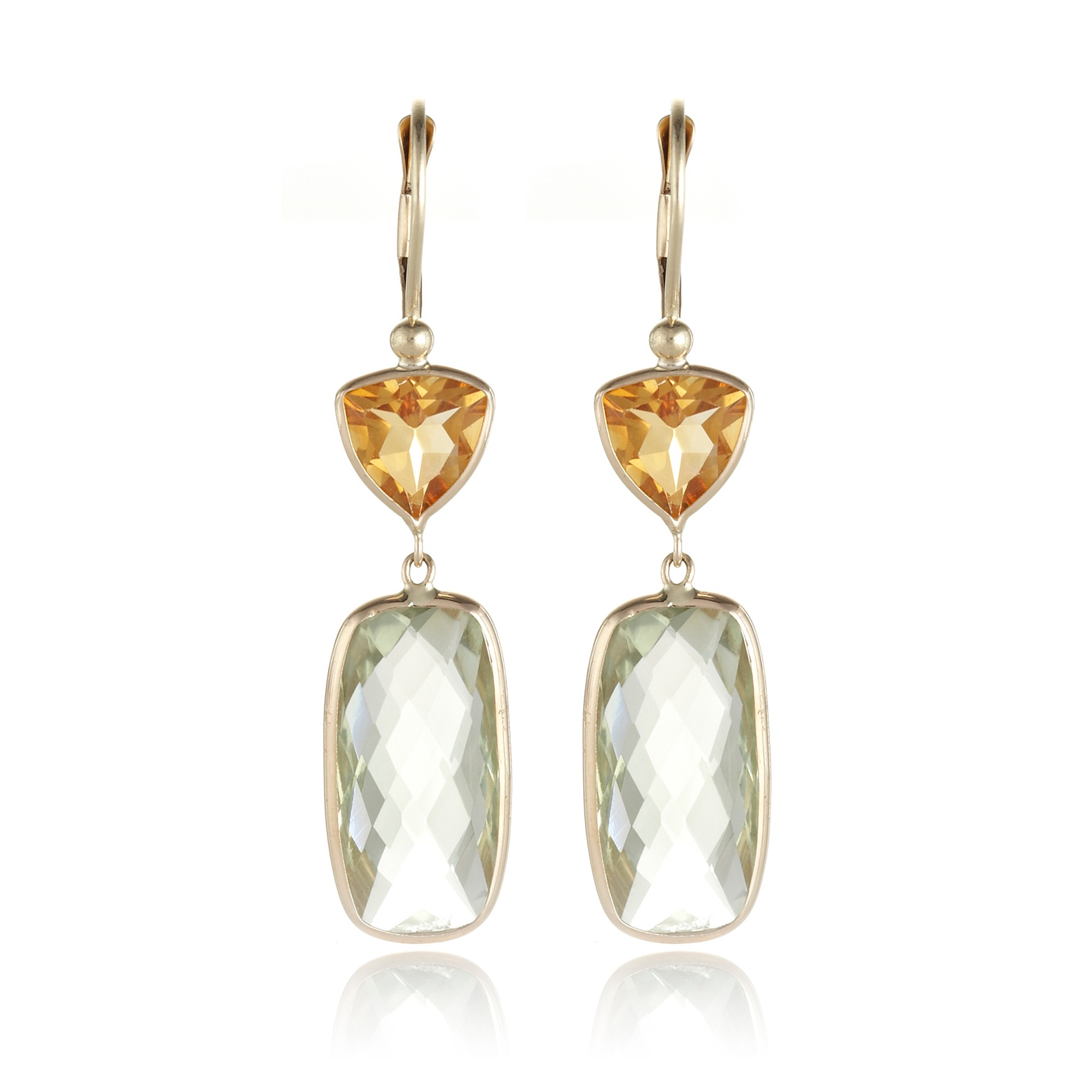 Citrine & Green Quartz Drop Earrings | Gump's