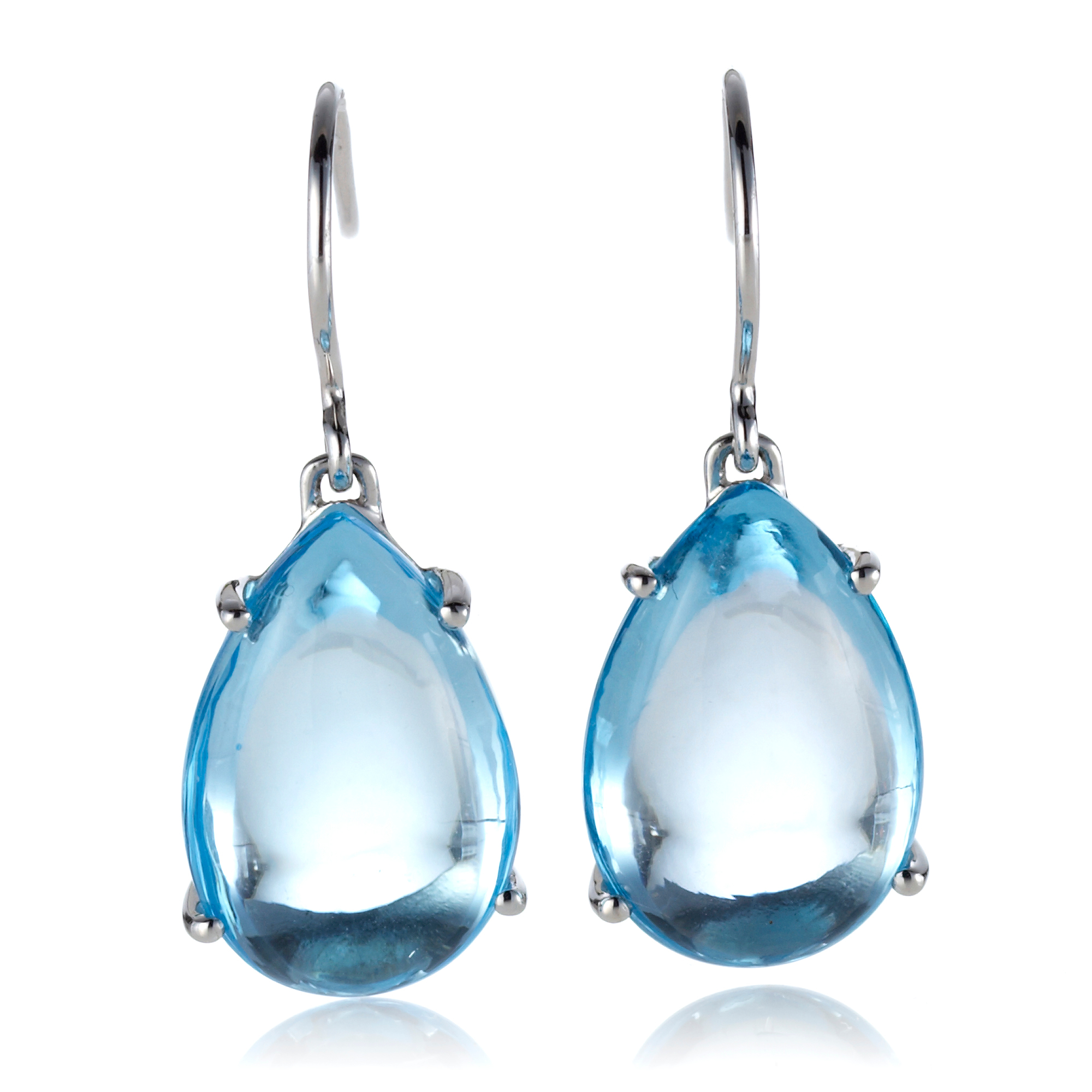 Gump's Large Sky Blue Topaz Teardrop Cabochon Earrings | Gump's