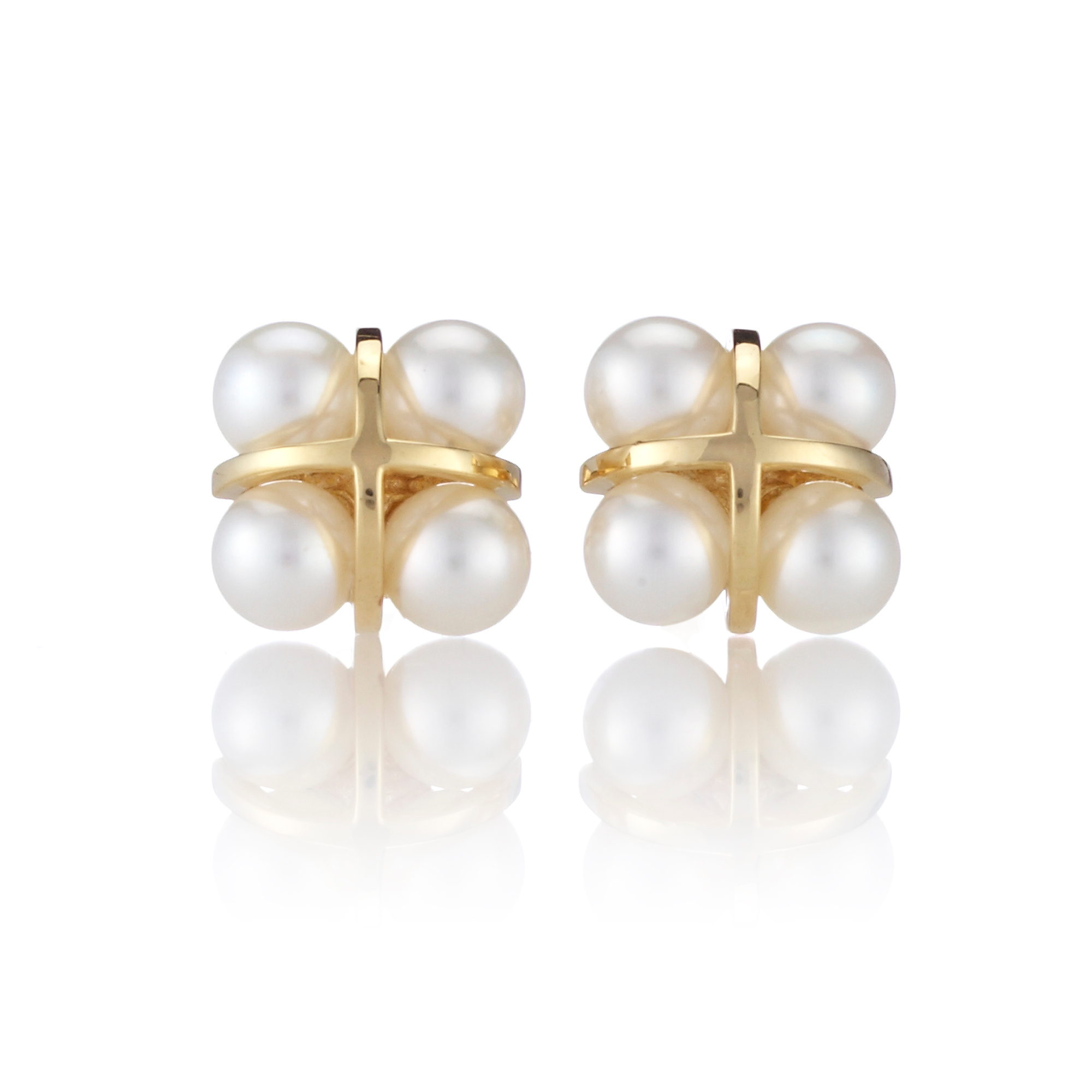 Four Pearl Square Stud Earrings | Gump's